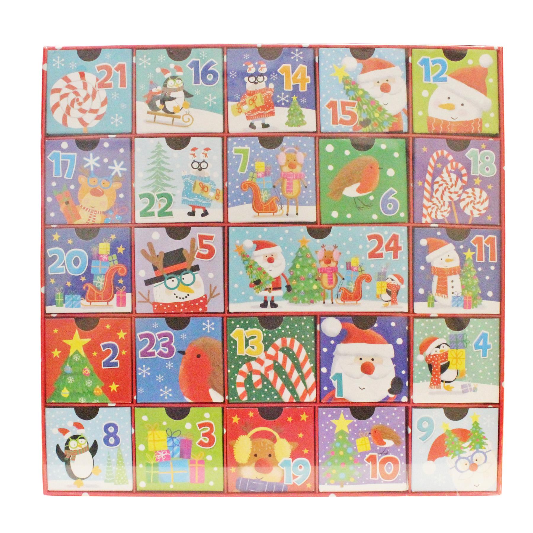 Christmas Advent Calendar with 24 Drawers - Add your own Treats - Cute Designs