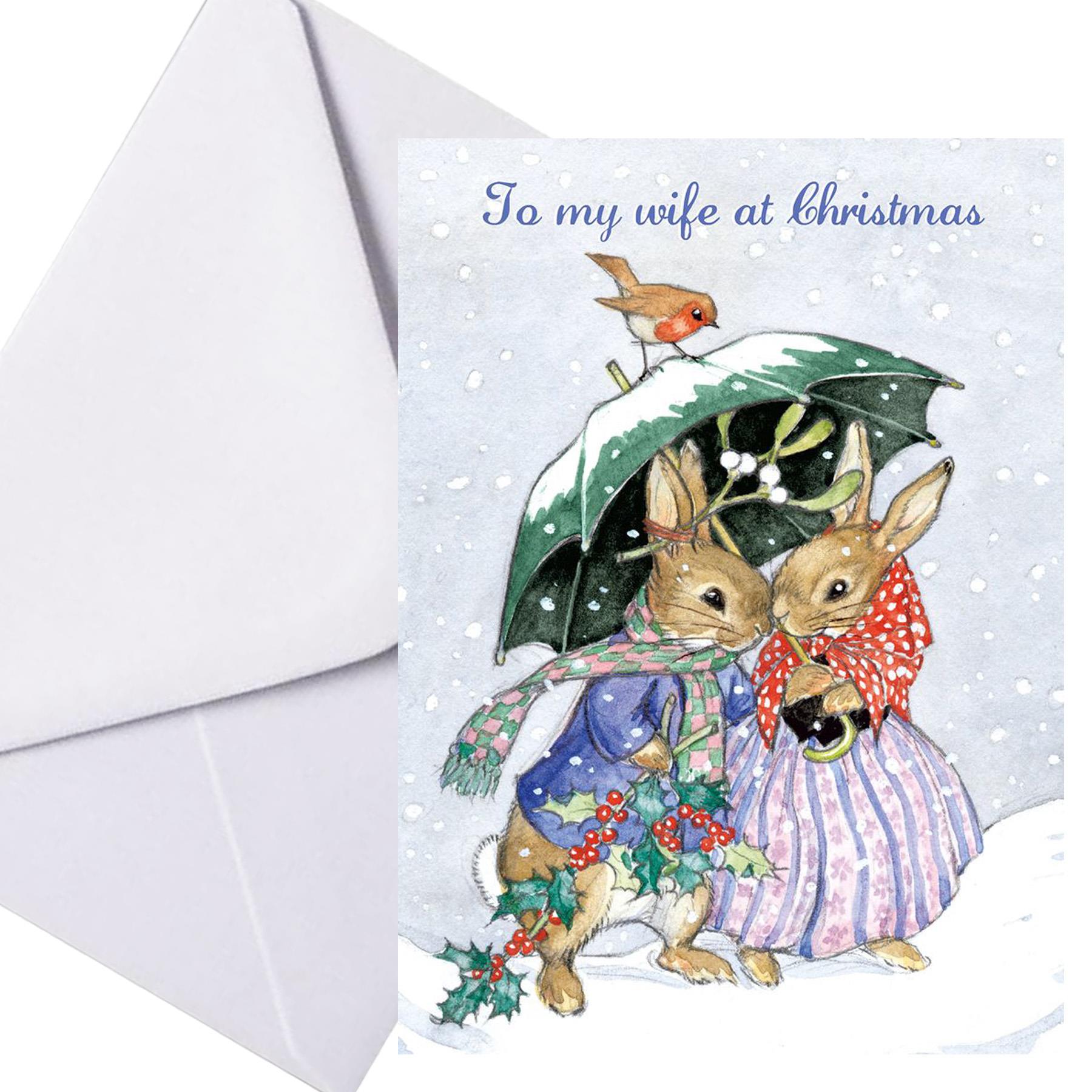 Christmas Card by Museums and Galleries "Wife" Rabbits in the Snow