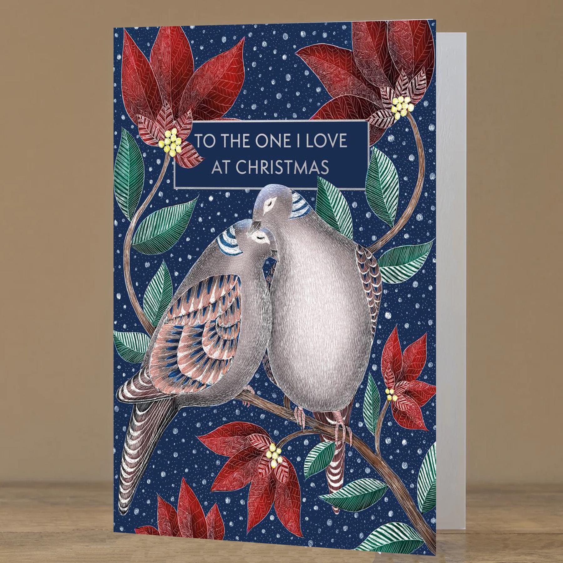 Christmas Card by Museums and Galleries "One I Love" Two Turtle Doves