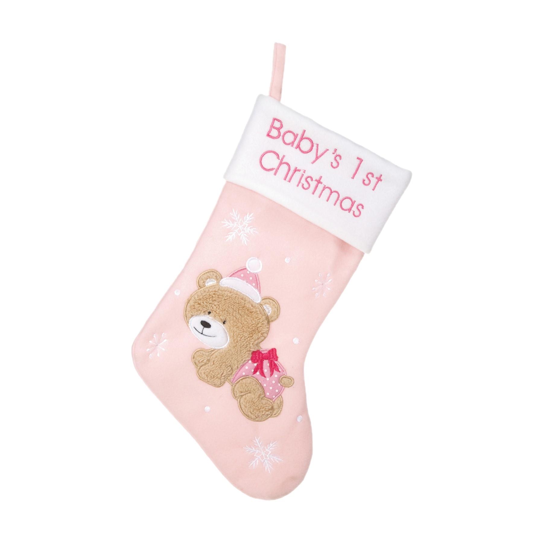 Baby's 1st Christmas Stocking 45cm - Pink