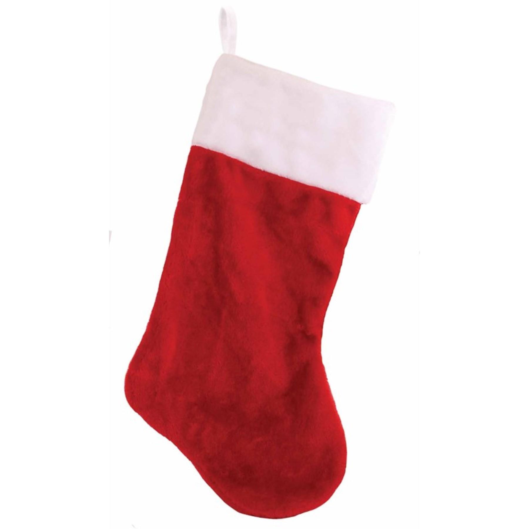 Jumbo Christmas Stocking Decoration 60cm - White and Red