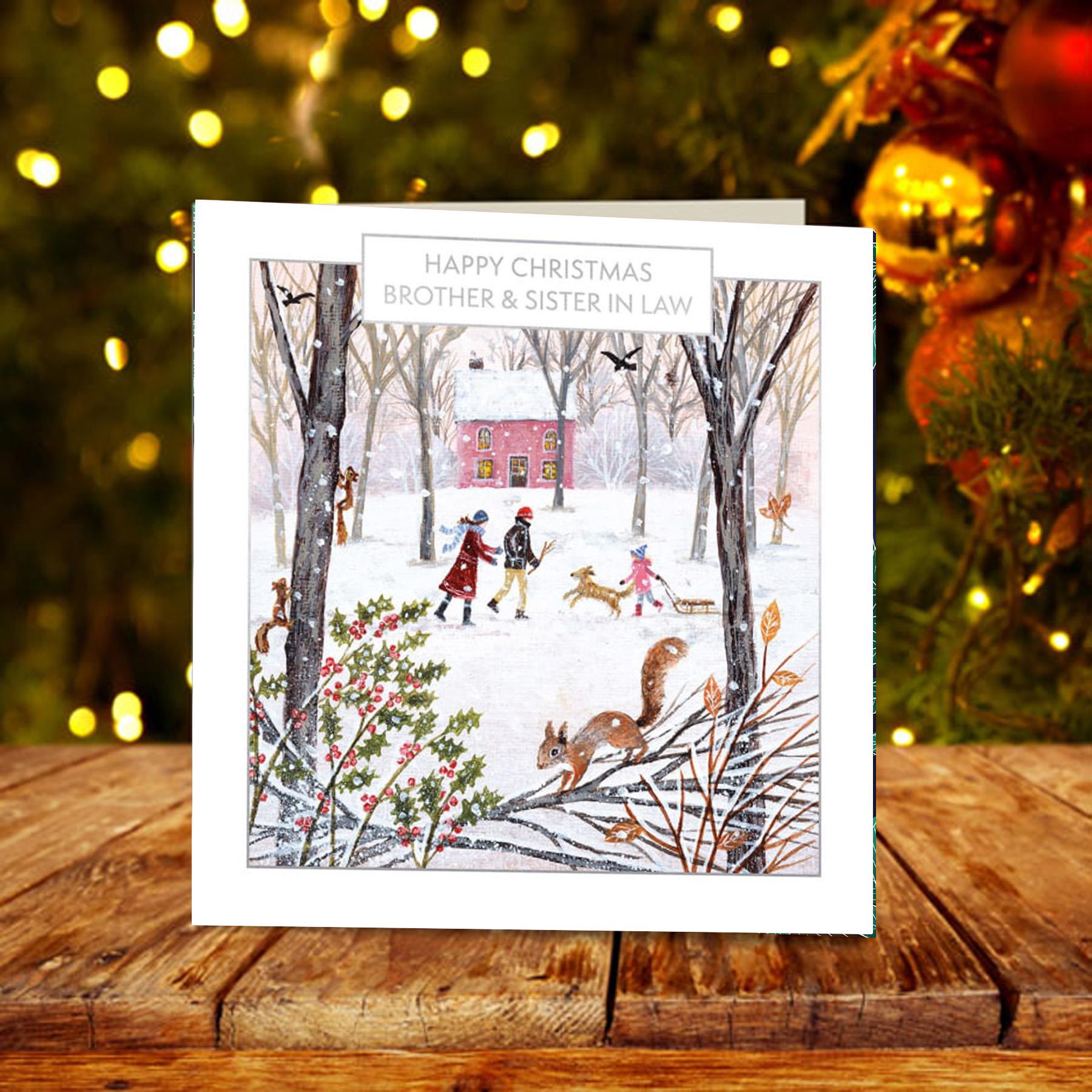 Christmas Card by Museums and Galleries Brother and Sister in Law Festive Walk
