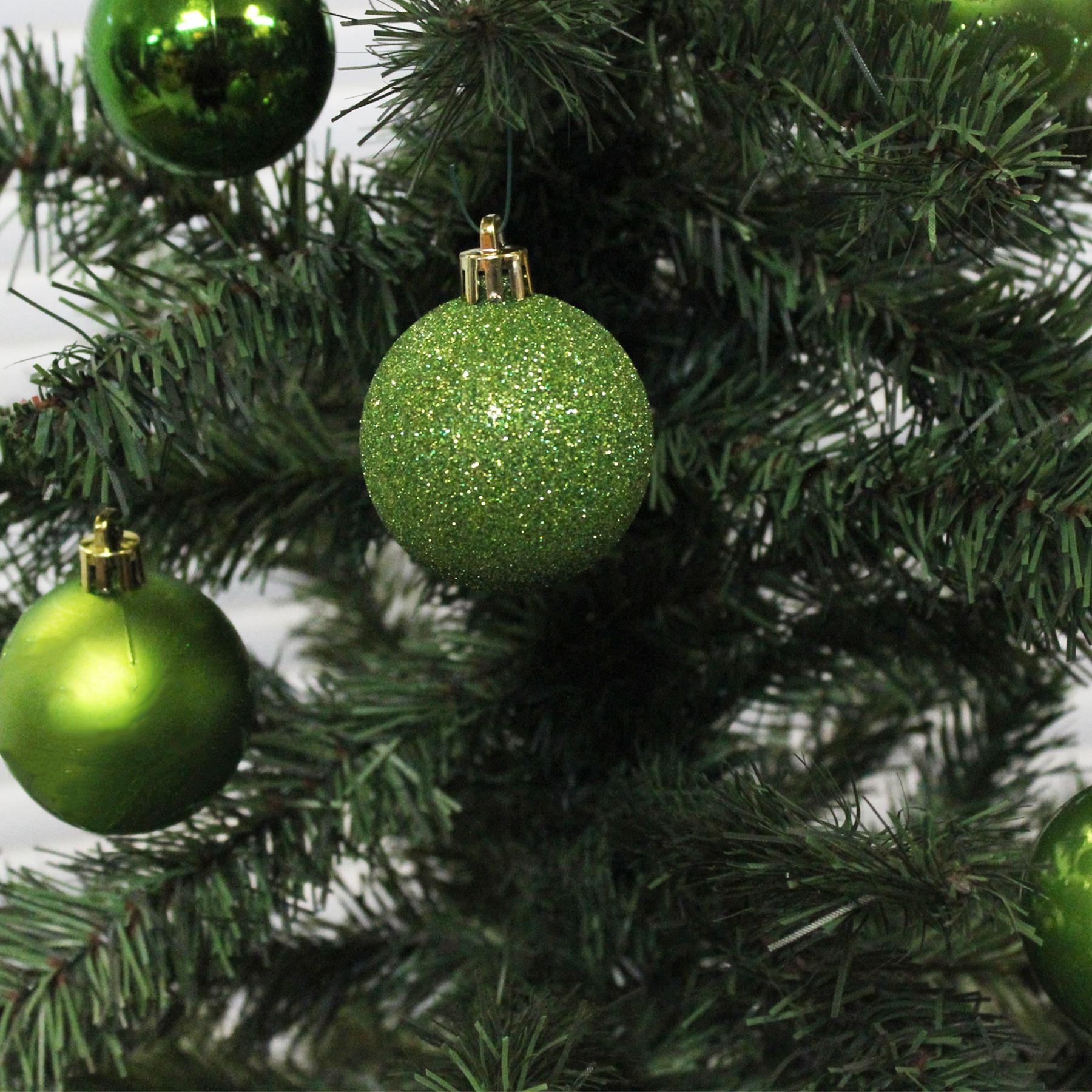 image434997825.jpg Christmas Shatterproof Baubles 10 Pack 60mm Tree Decoration Apple Green