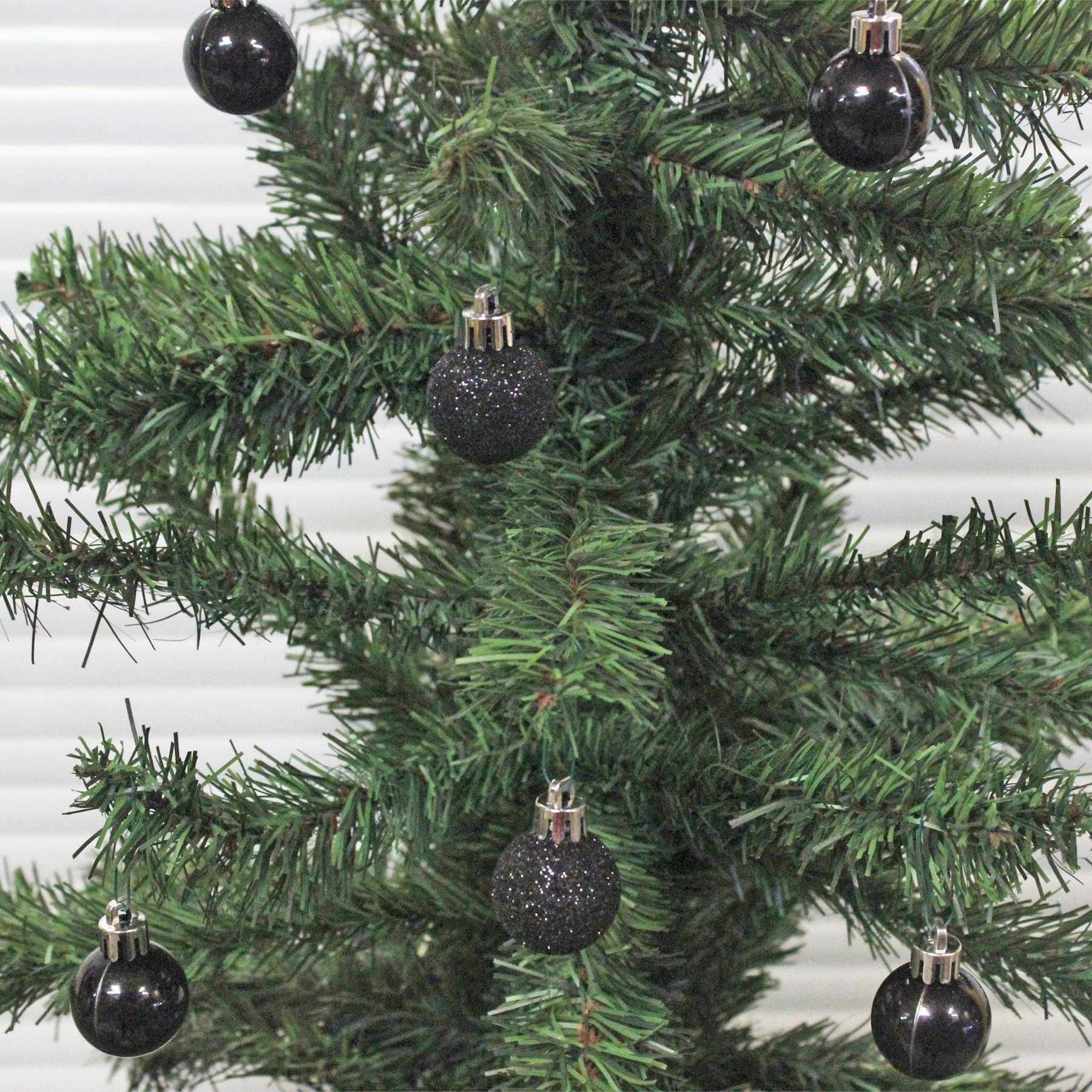 Christmas Shatterproof Baubles 24 Pack 30mm Tree Decoration Black