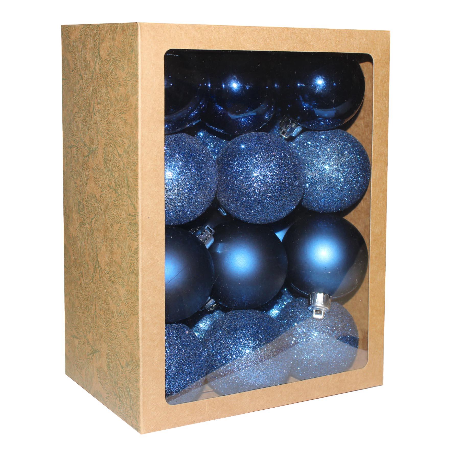 image436585517.jpg Christmas Shatterproof Baubles 24 Pack 60mm Tree Decoration Midnight Blue