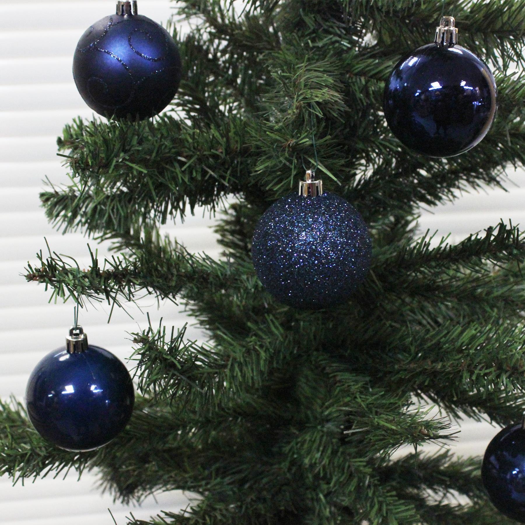 image436585521.jpg Christmas Shatterproof Baubles 24 Pack 60mm Tree Decoration Midnight Blue