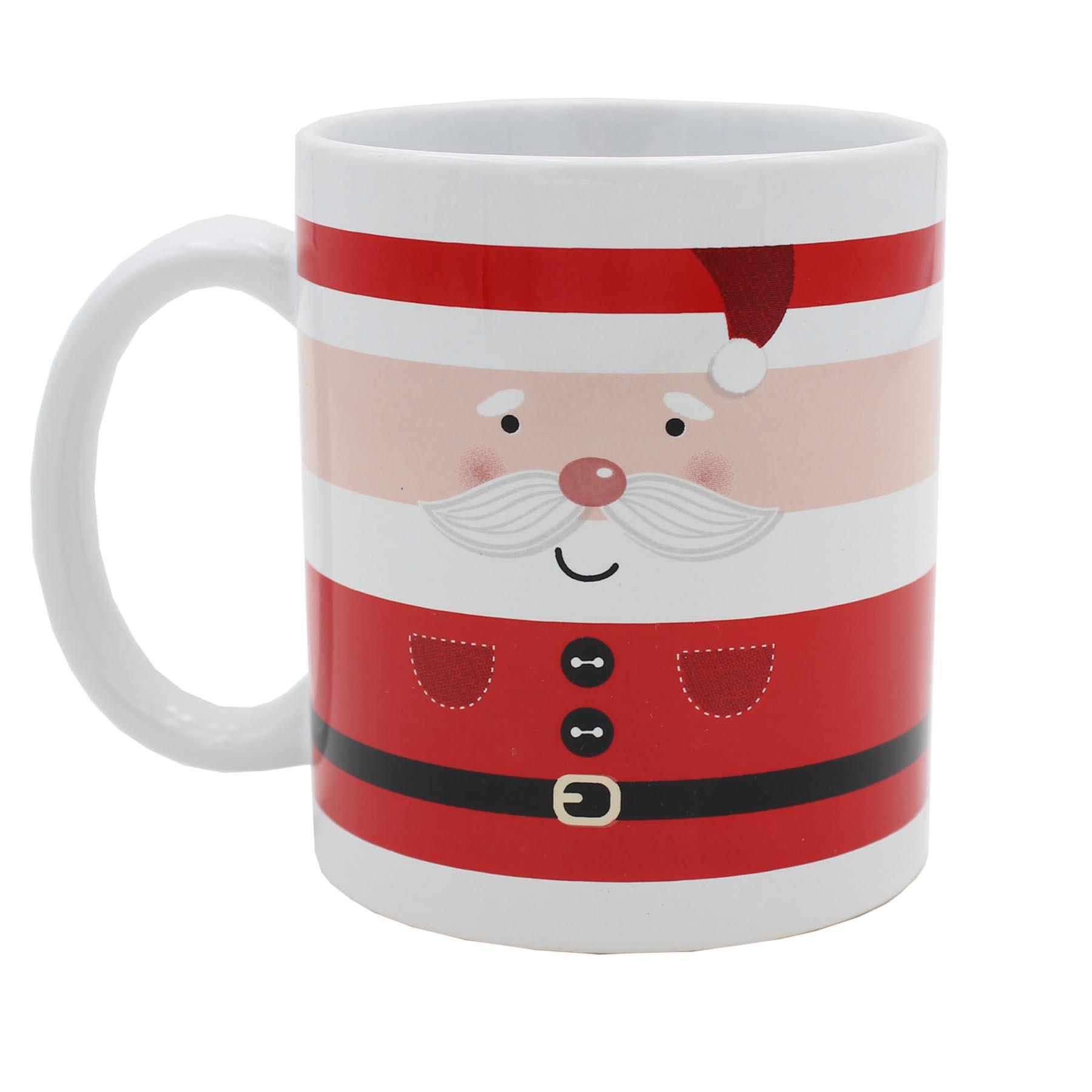 Christmas Mug Ceramic Tea Coffee Hot Chocolate - Novelty Santa Face Design