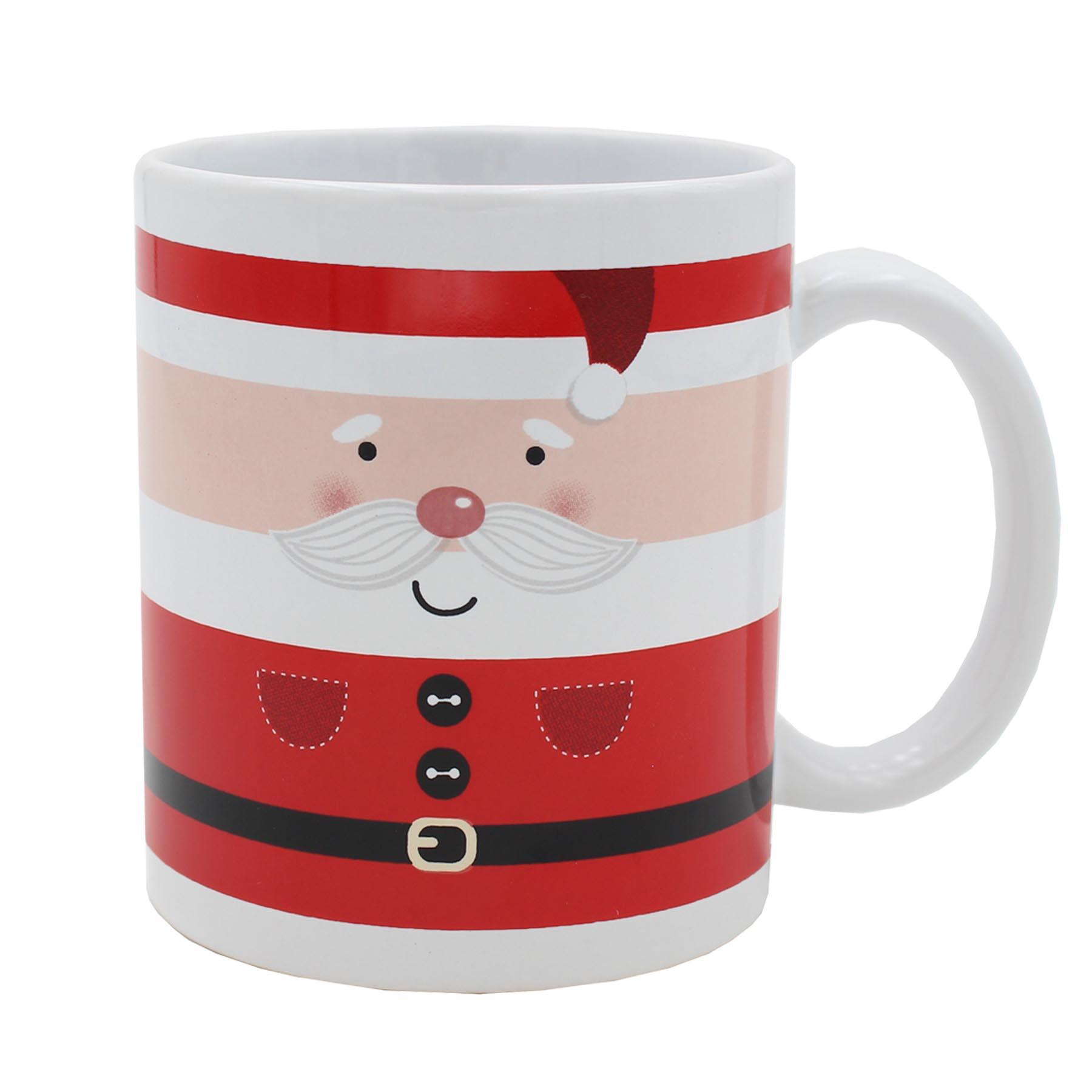 Christmas Mug Ceramic Tea Coffee Hot Chocolate - Novelty Santa Face Design
