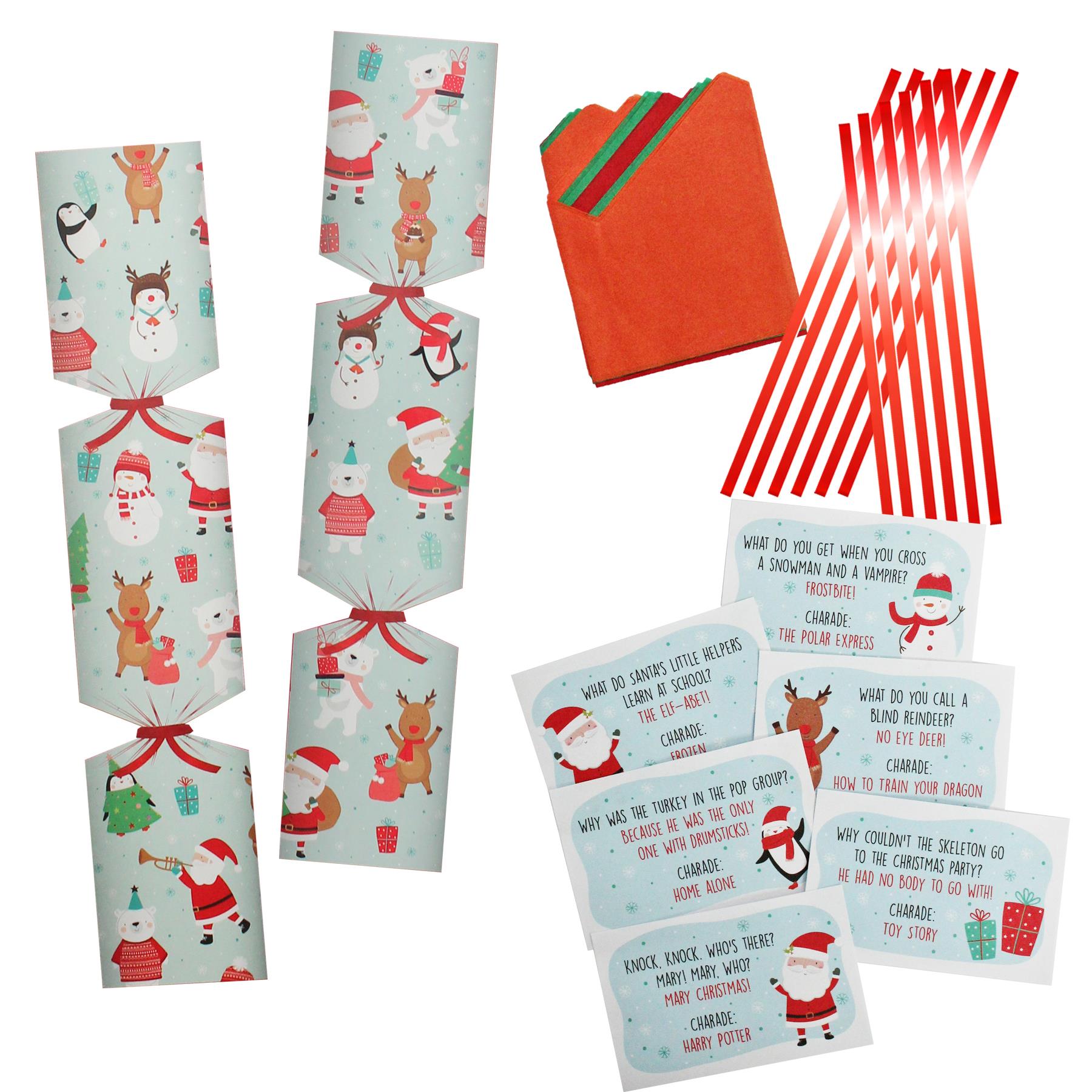 Christmas Cracker Kit 6 Pack Make your Own - Santa and Friends