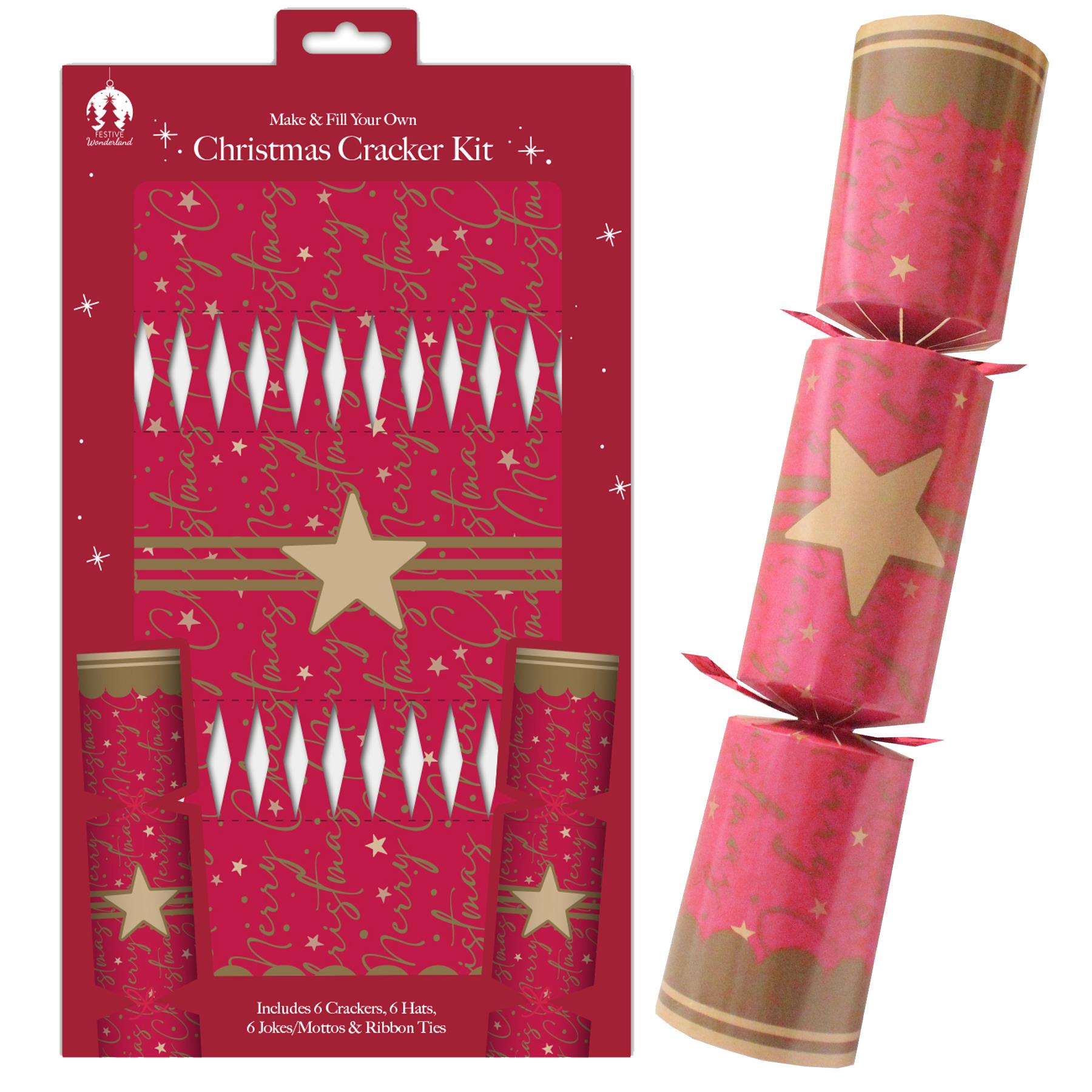 Christmas Cracker Kit 6 Pack Make your Own - Gold Star