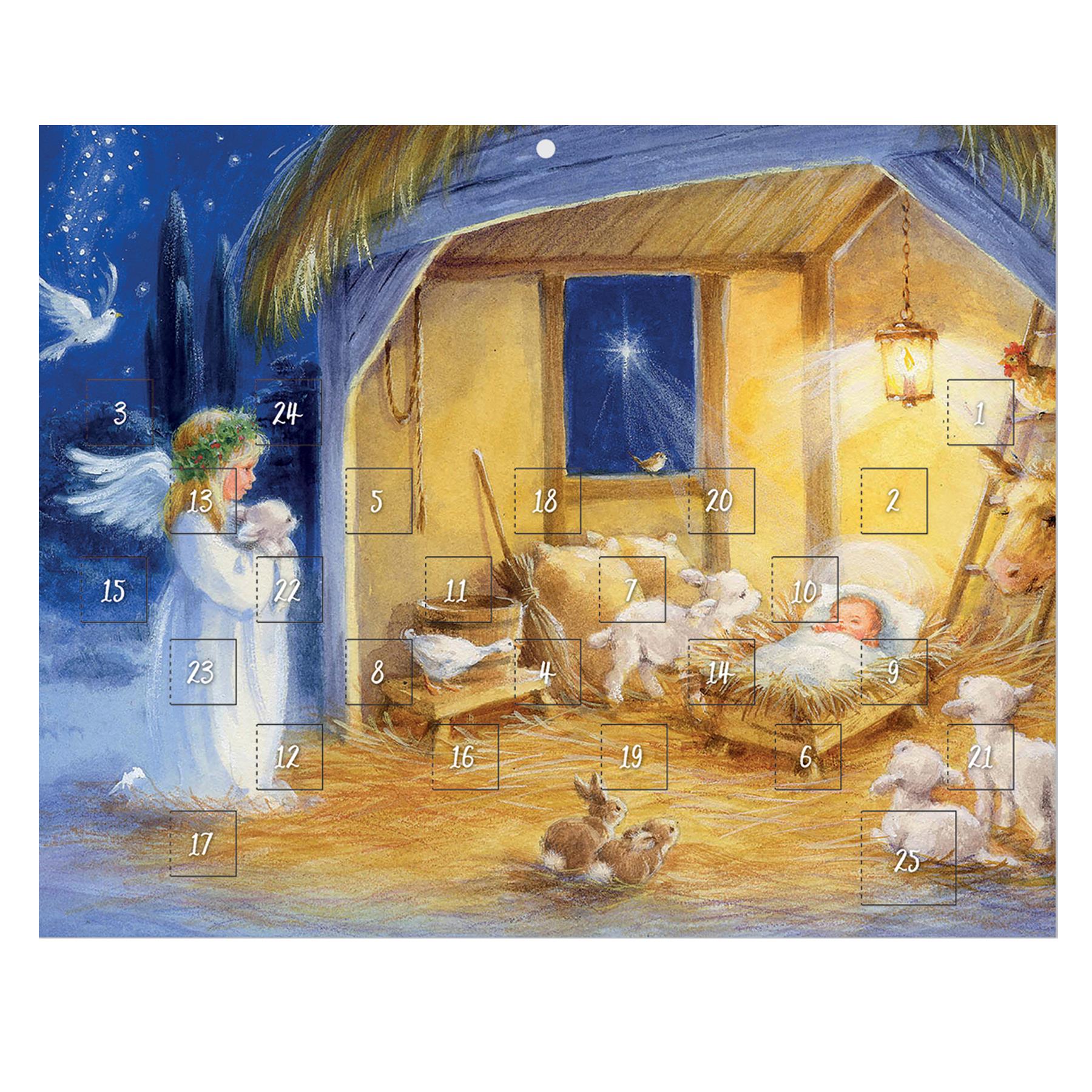Paper Christmas Advent Calendar - 24 Windows - 8463 Traditional Nativity Design