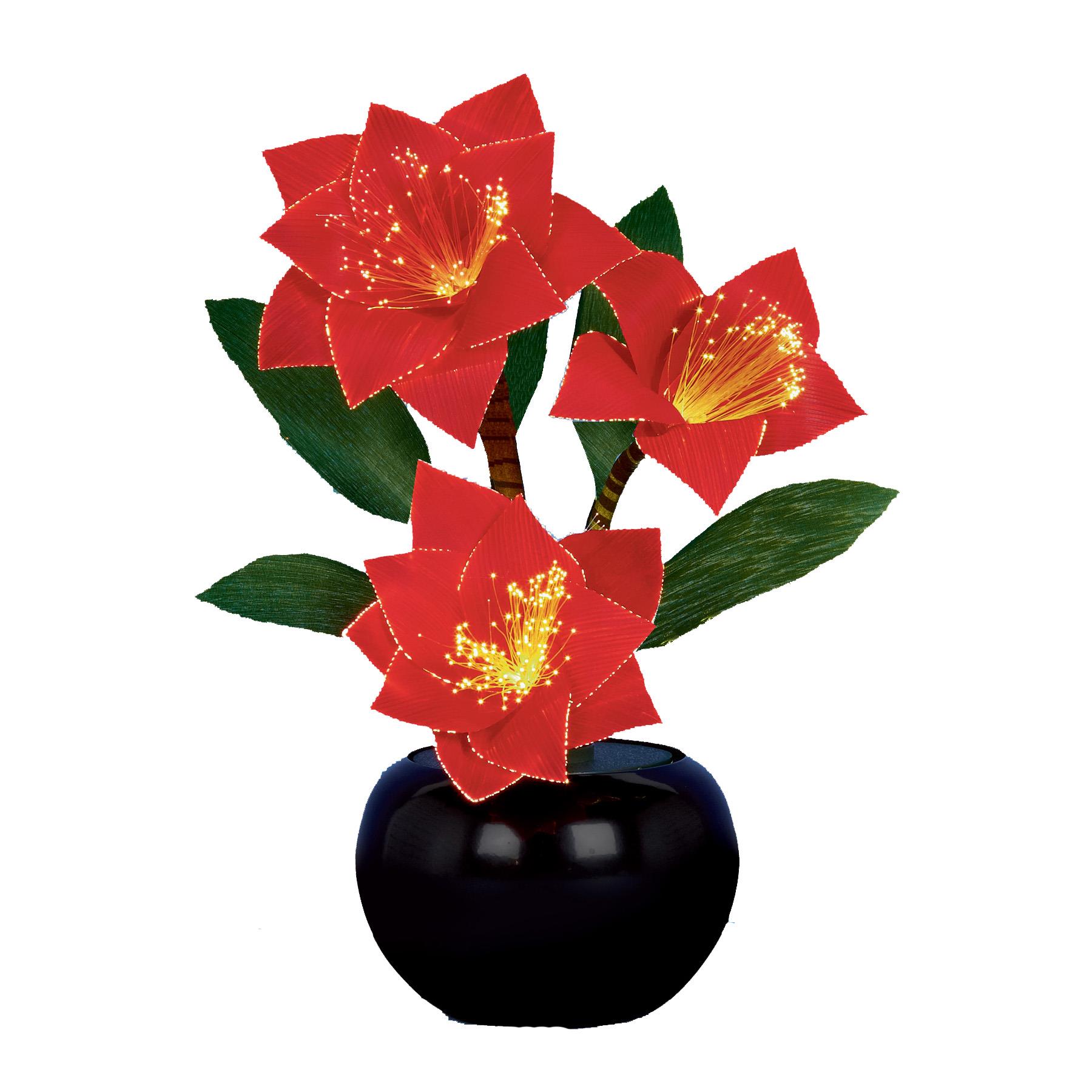 image438268787.jpg Red Poinsettia LED Fibre Optic Light up Plant Christmas Decoration 40cm