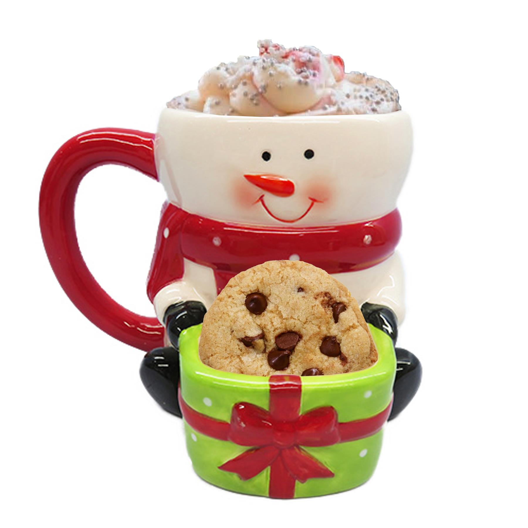 Christmas Mug with Cookie Holder Novelty Snowman Design