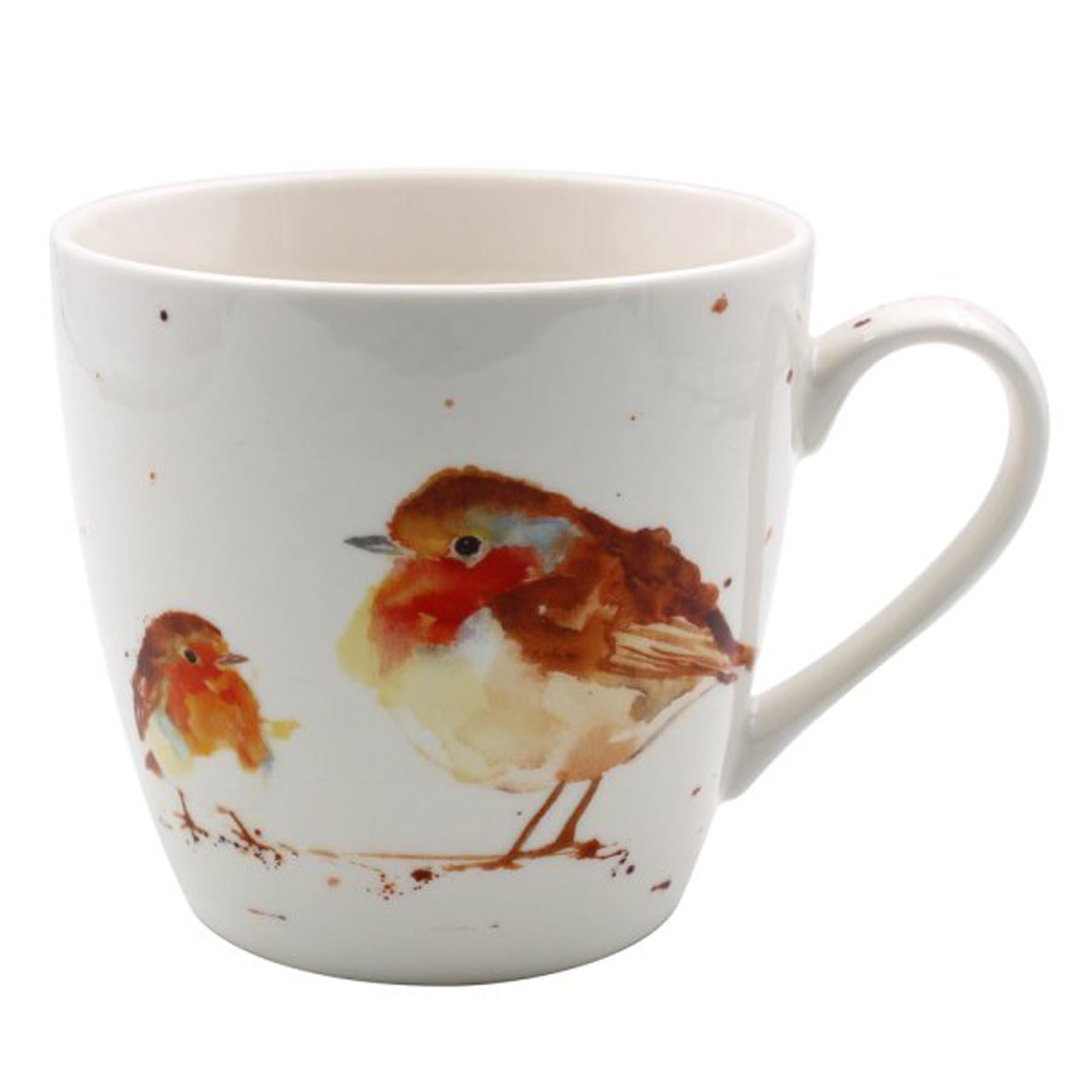 Christmas Breakfast Mug / Cup Fine China Tableware - Winter Robin LP52712