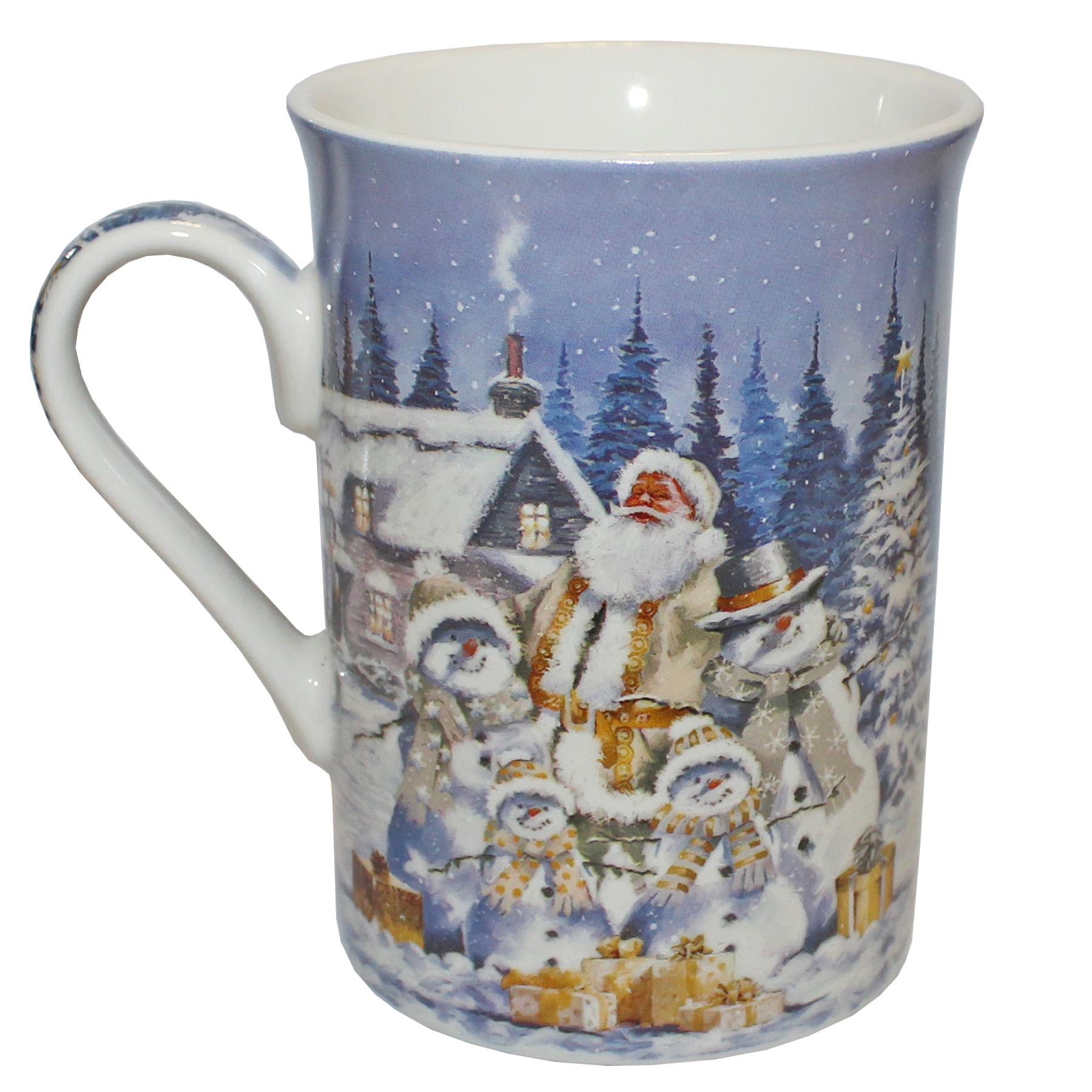 Christmas Mug Fine China Tableware Gift Boxed - Santa and Snowman