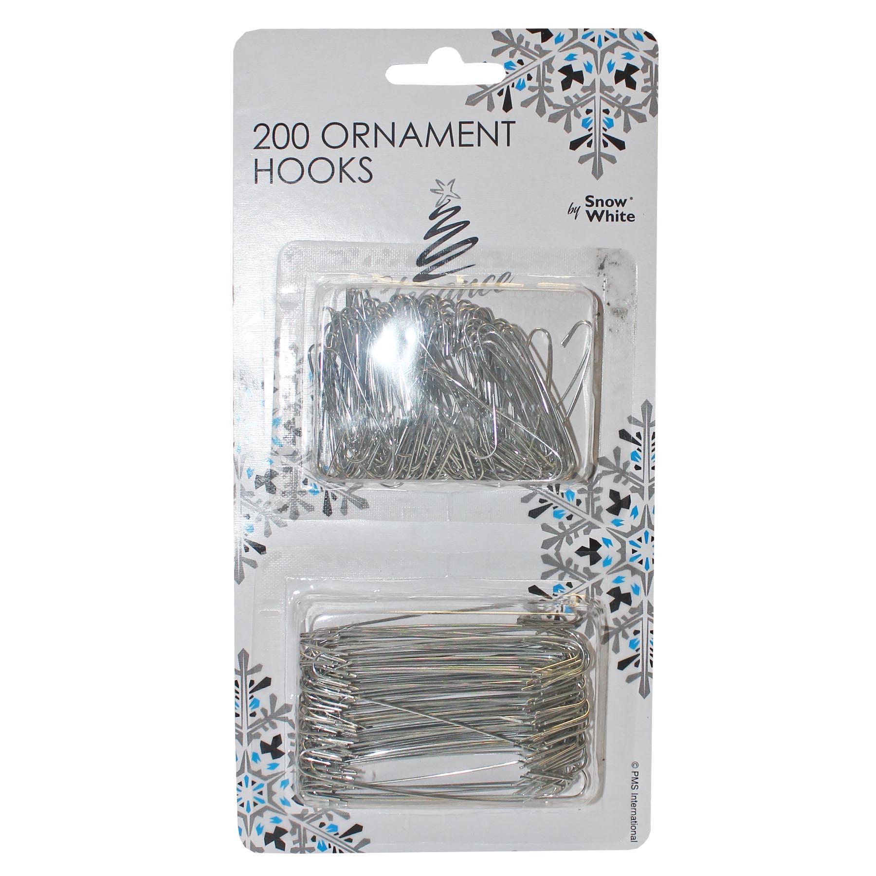 Christmas Tree Hooks 200 Multi-Purpose for Ornaments Baubles Decorations Silver