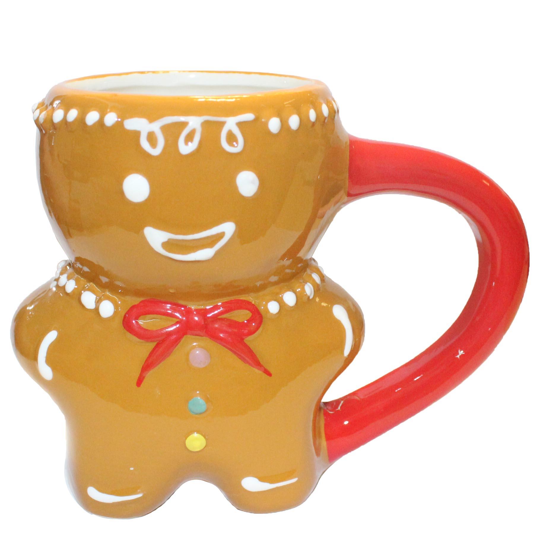 Christmas Mug Tea Coffee Hot Chocolate Novelty Ceramic Gingerbread Man Design