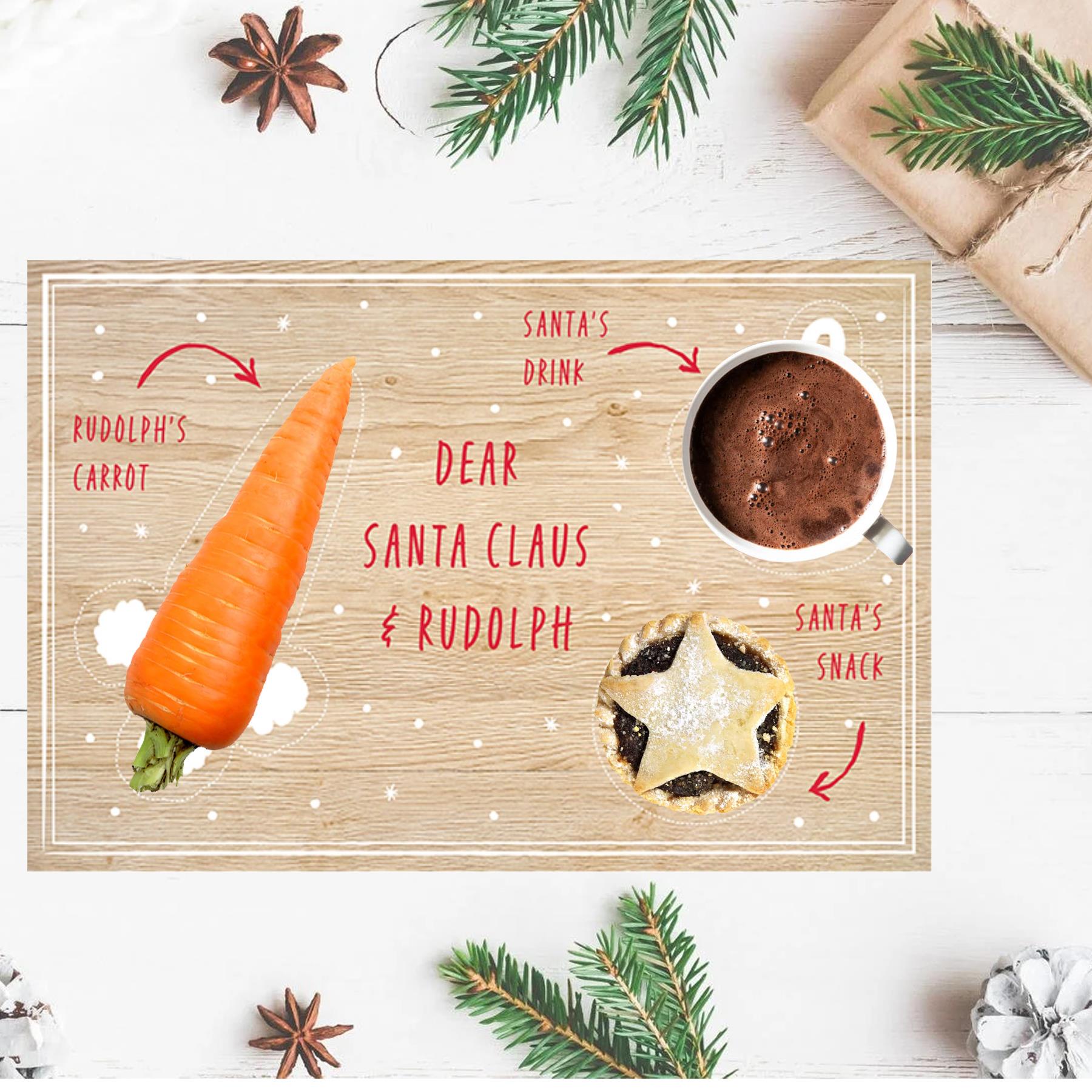 Christmas Eve Treat / Snack Board for Santa and Rudolph Wooden