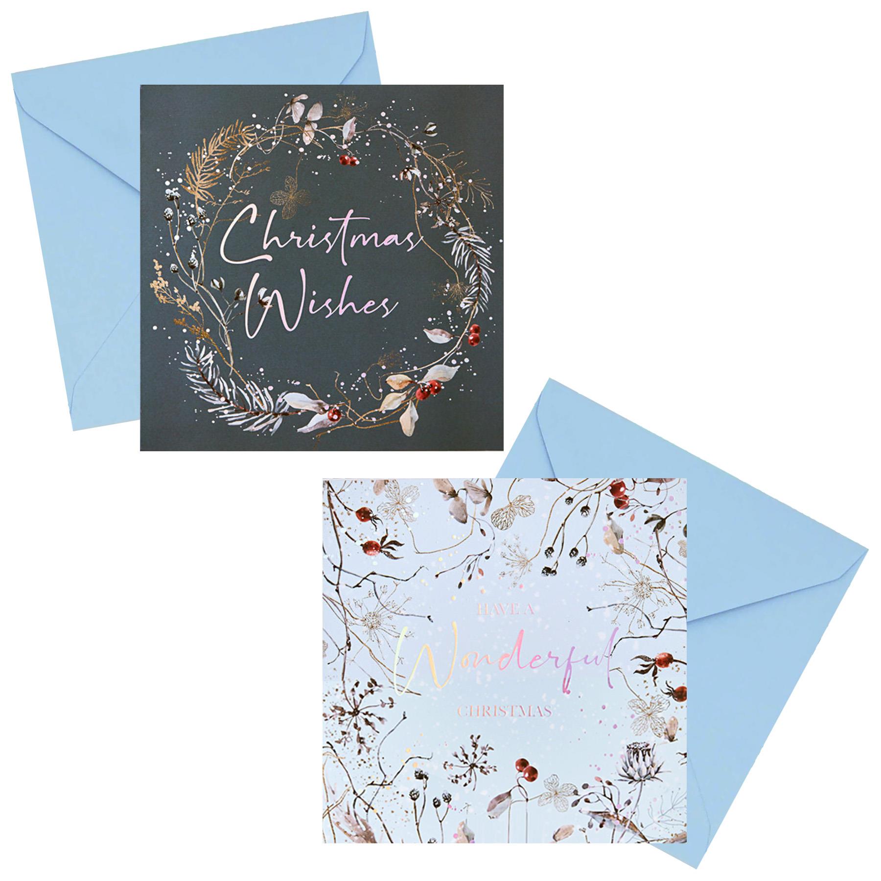 Christmas Card 10 Pack Luxury Cards with Foil Detail - Winter Wonderland
