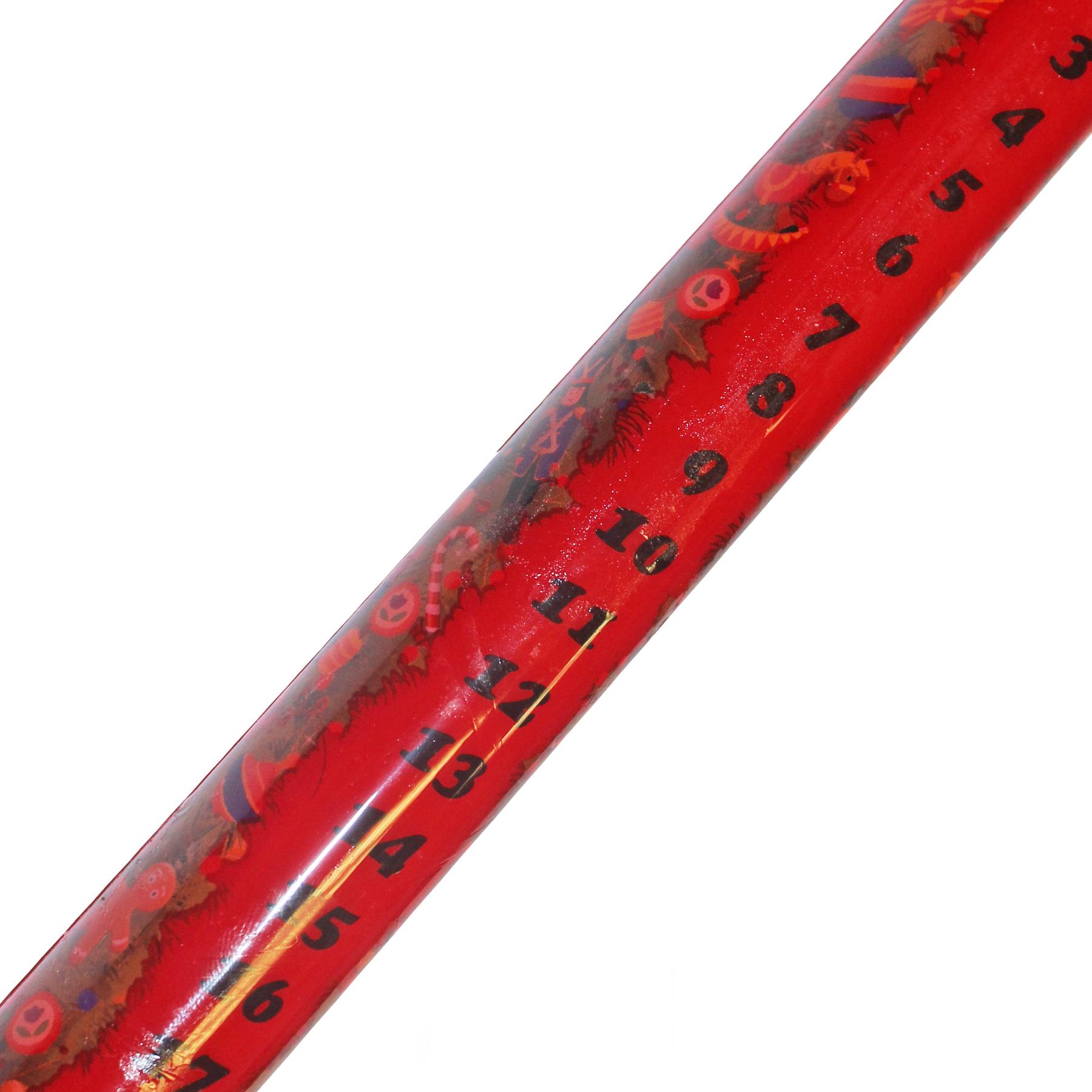 25cm Countdown to Christmas Patterned Advent Candle in Clear Glass Holder - Red