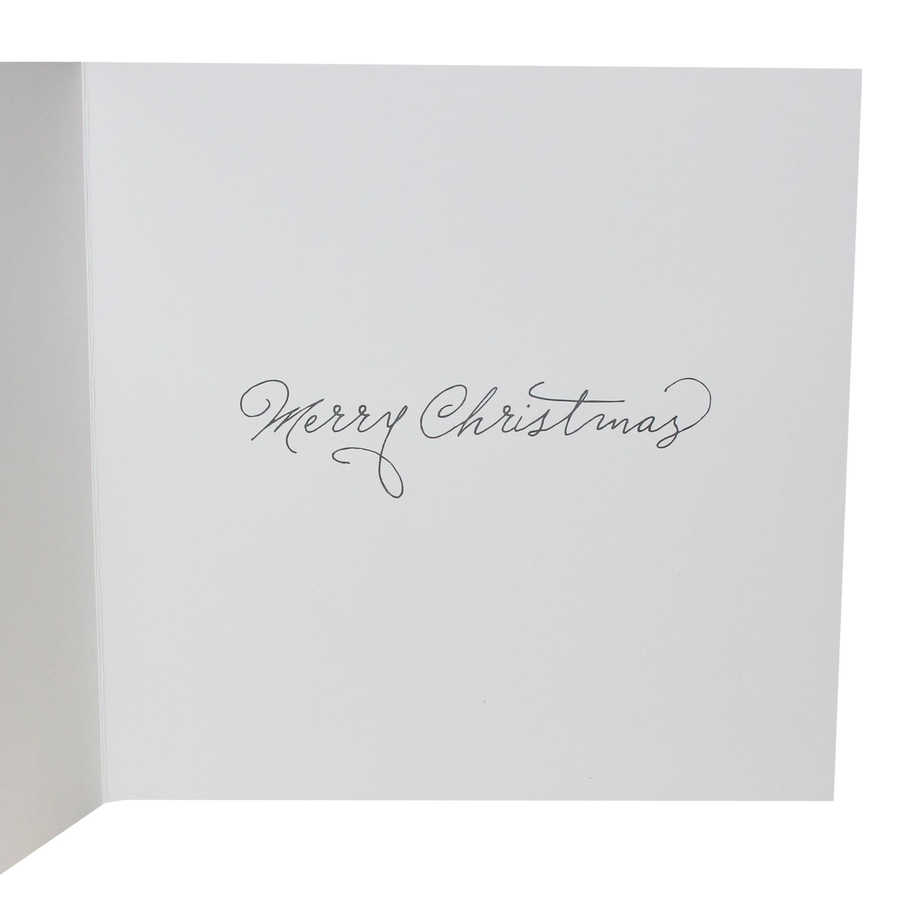 Pack of 10 Christmas Cards Square 14cm x 14cm with Envelopes - Tree / Baubles