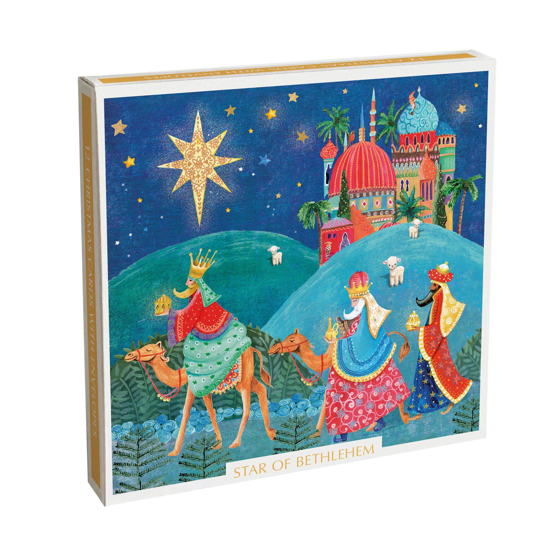 Box of 12 Christmas Cards 2 Designs Recyclable - Star of Bethlehem