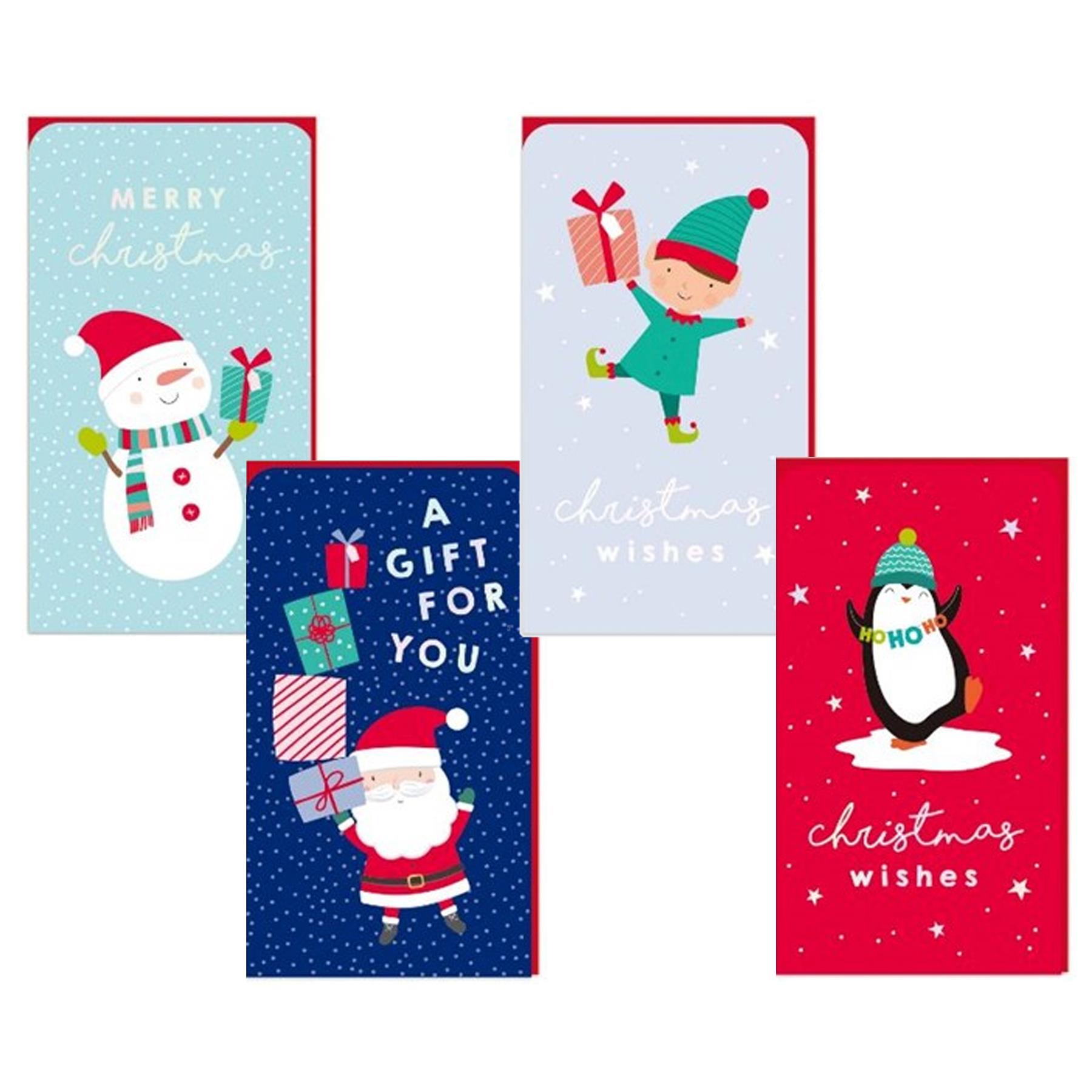 Christmas Money Wallet and Envelope Pack of 4 - Cute Christmas Designs XC0022