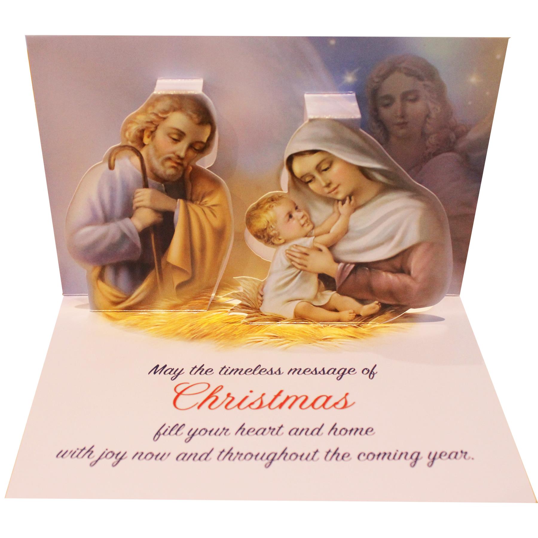 Christmas Nativity Pop Up Greeting Card and Envelope Holy Family - 97678 Design B