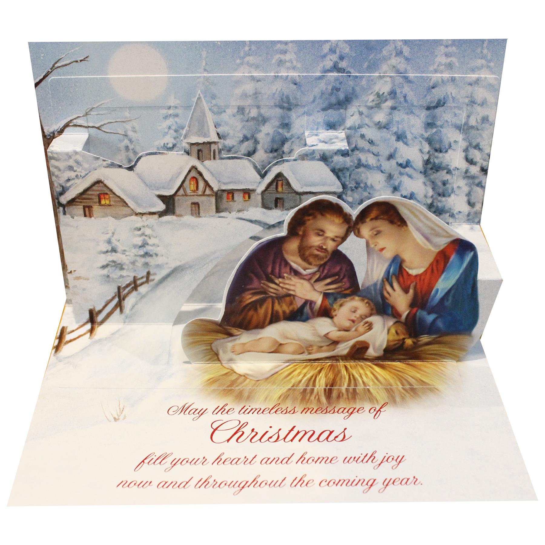 Christmas Nativity Pop Up Greeting Card and Envelope Holy Family - 97679 Design A