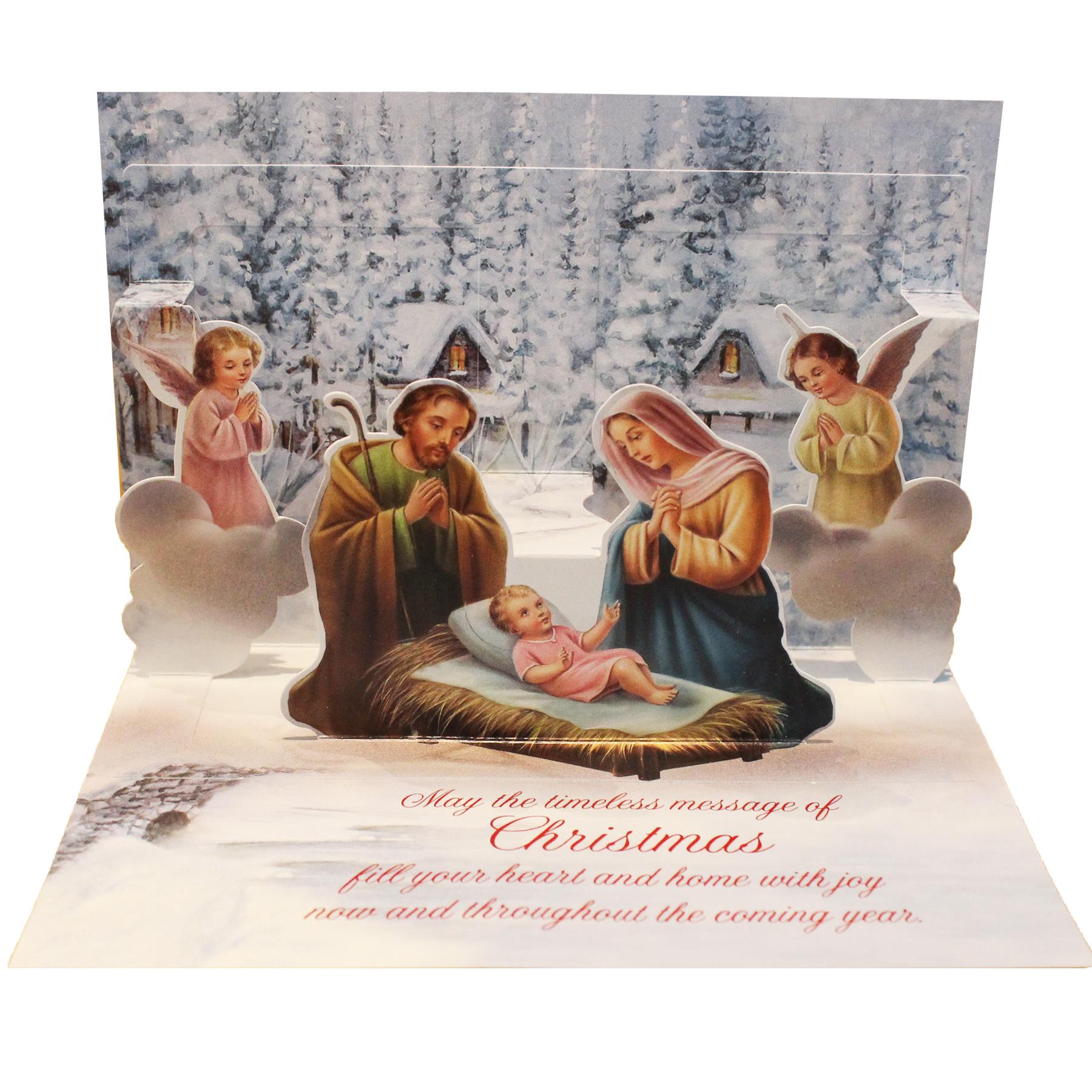 Christmas Nativity Pop Up Greeting Card and Envelope Holy Family - 97679 Design B