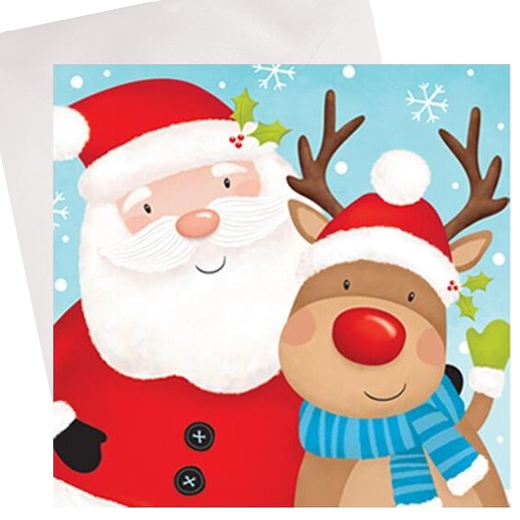 image441093891.jpg Pack of 10 Christmas Cards with Glitter Detail - 8486 Santa