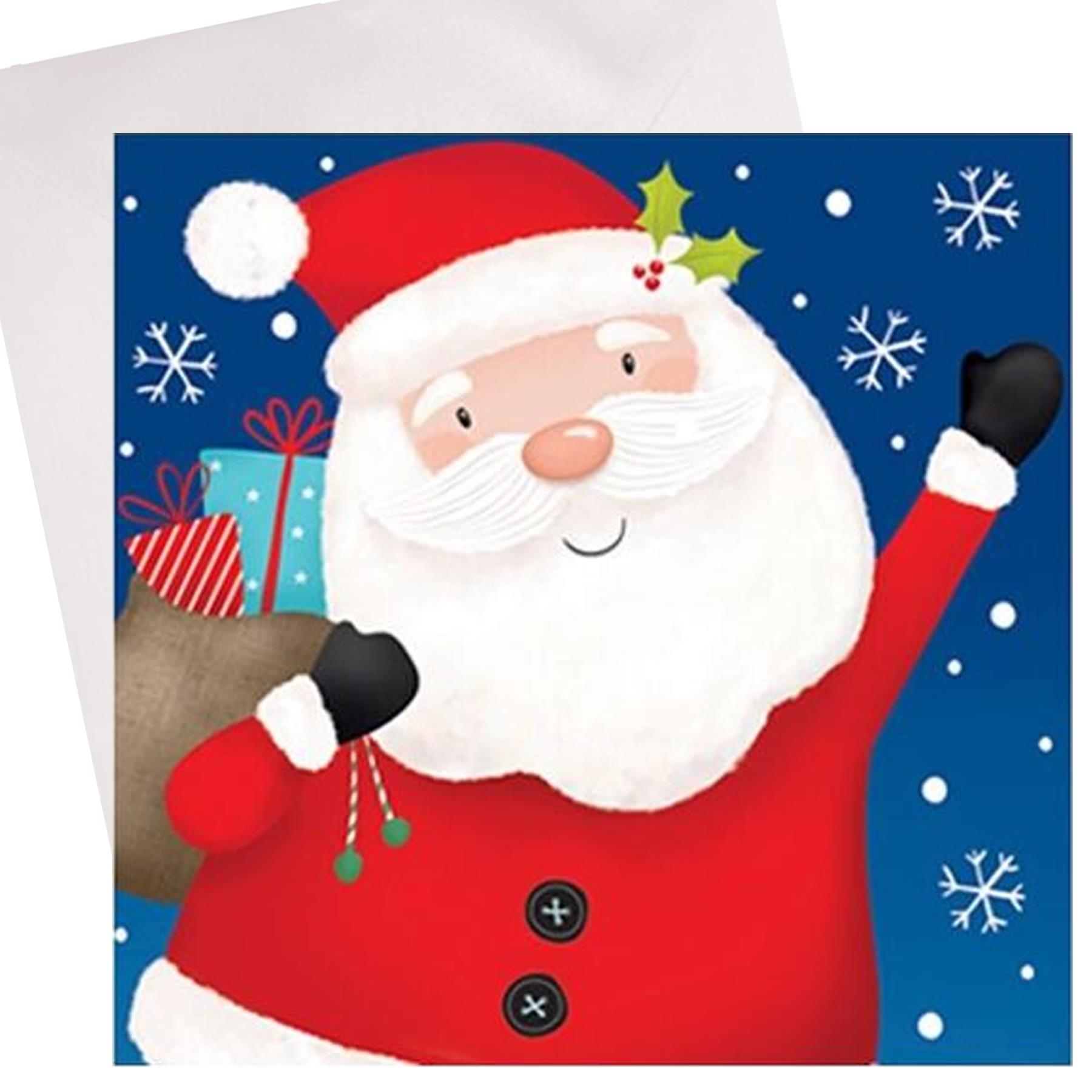 image441093893.jpg Pack of 10 Christmas Cards with Glitter Detail - 8486 Santa