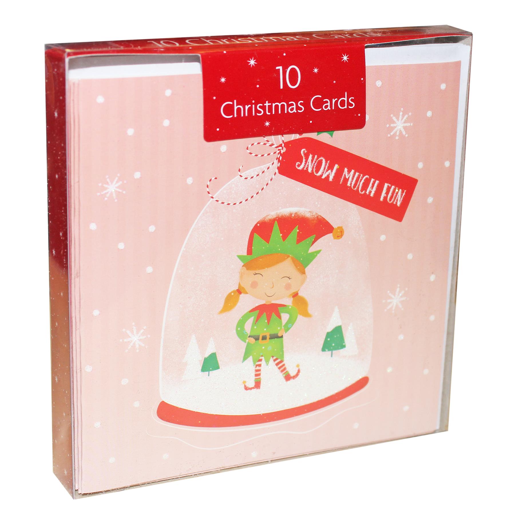 image441093950.jpg Pack of 10 Christmas Cards with Glitter Detail - 8486 Elf