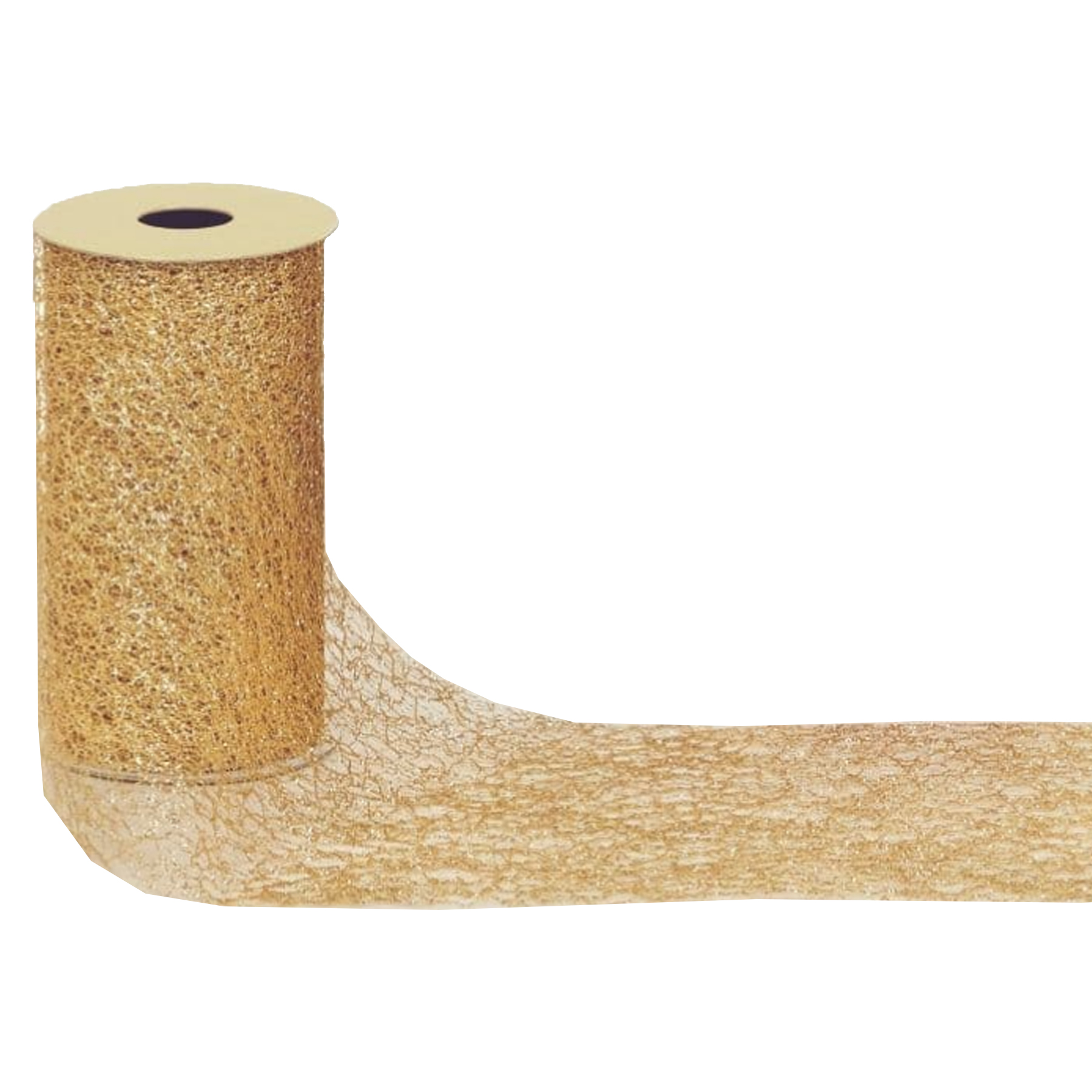 Christmas Decoration 2.7M Mesh Ribbon - Gold