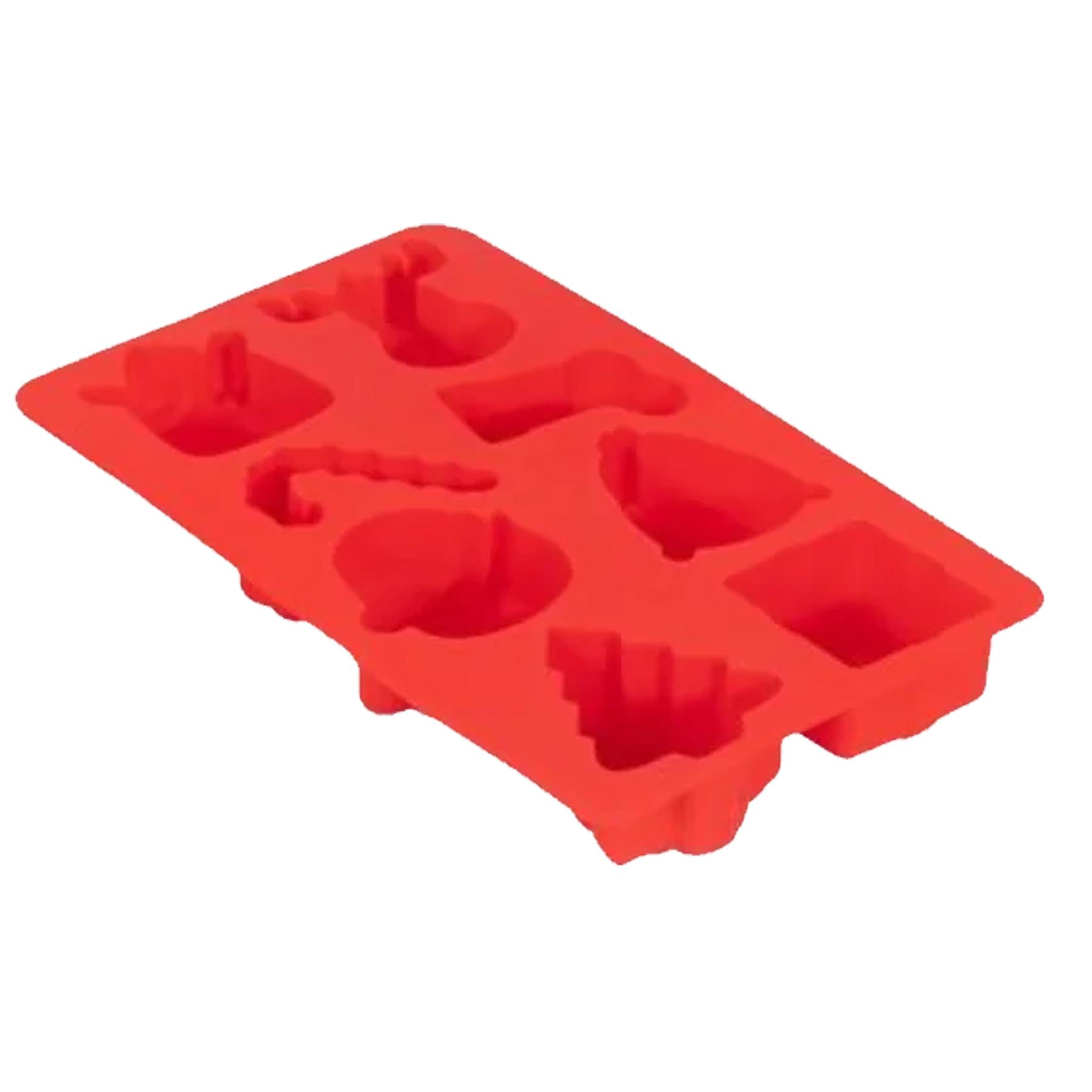Christmas Festive Shapes Silicone Mould 8 Section Ice Cube Cakes Chocolates Reusable
