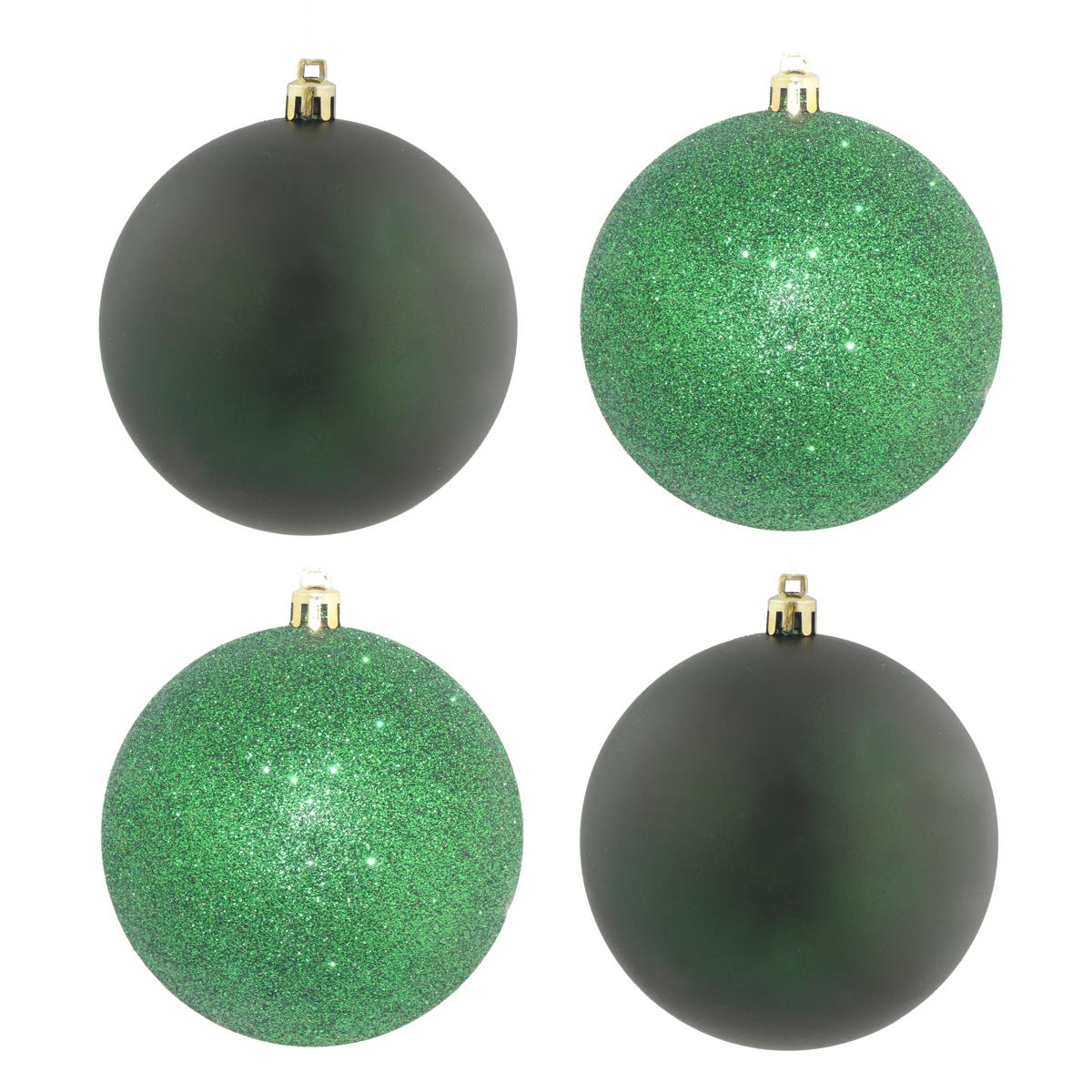 Christmas Tree Decorations 4 Pack 100mm Hanging Baubles - Green