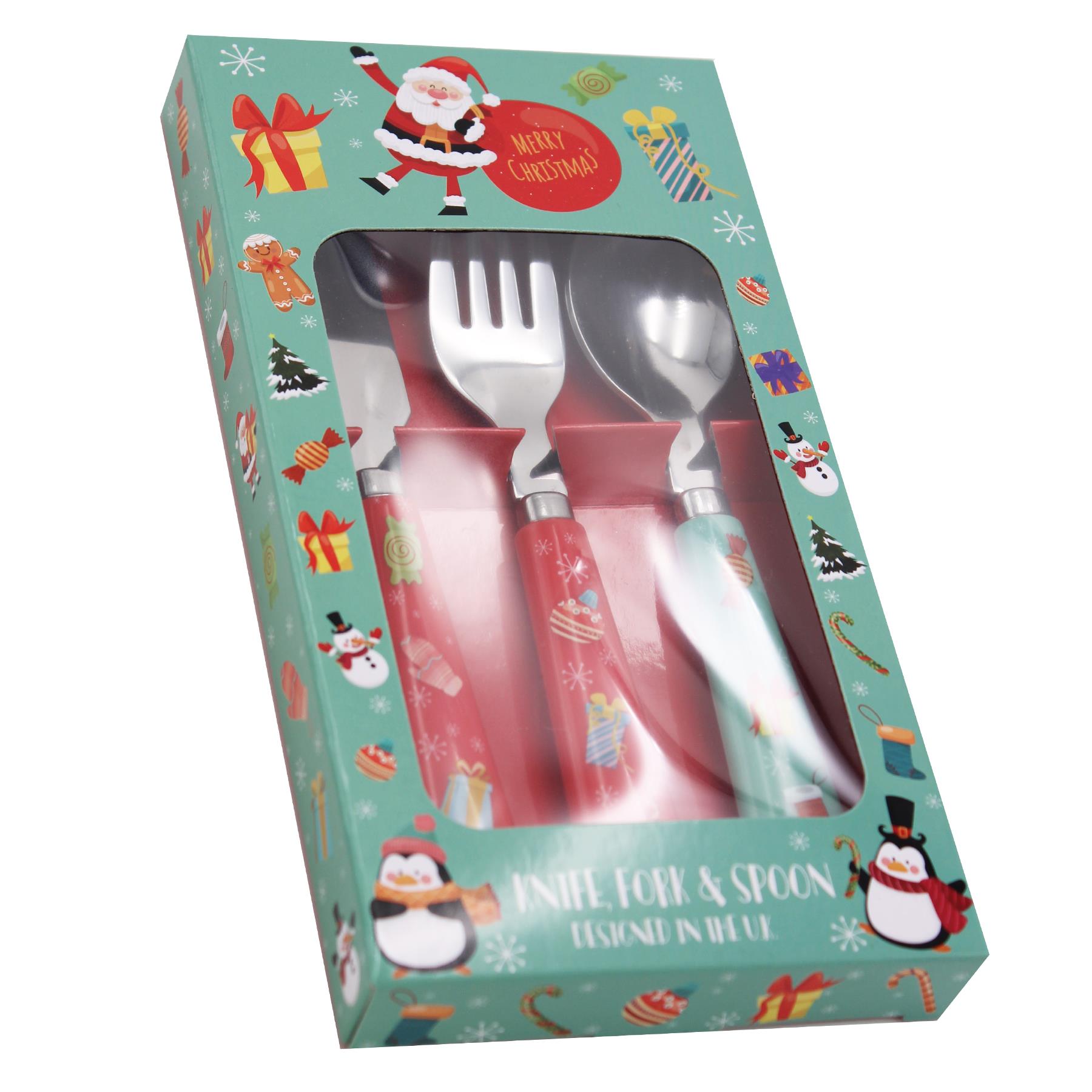 Children's Christmas Cutlery Set Tableware - Little Stars 3 Piece Cutlery Set