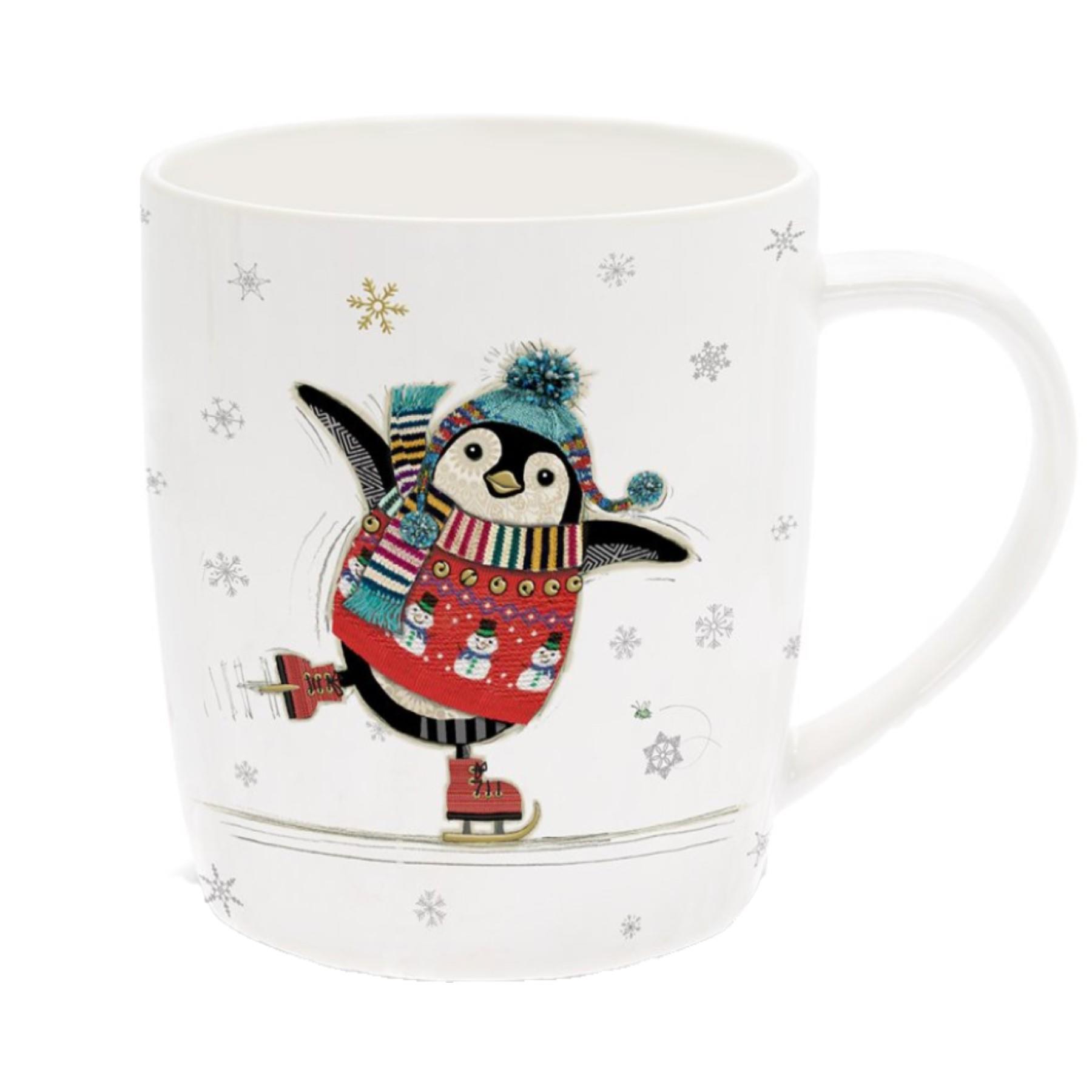Christmas Mug Bug Art Festive Design Tableware - Penguin
