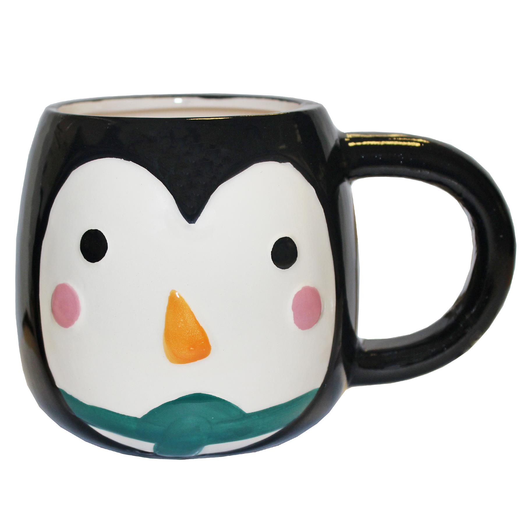Christmas Mug Ceramic with Character Face Penguin