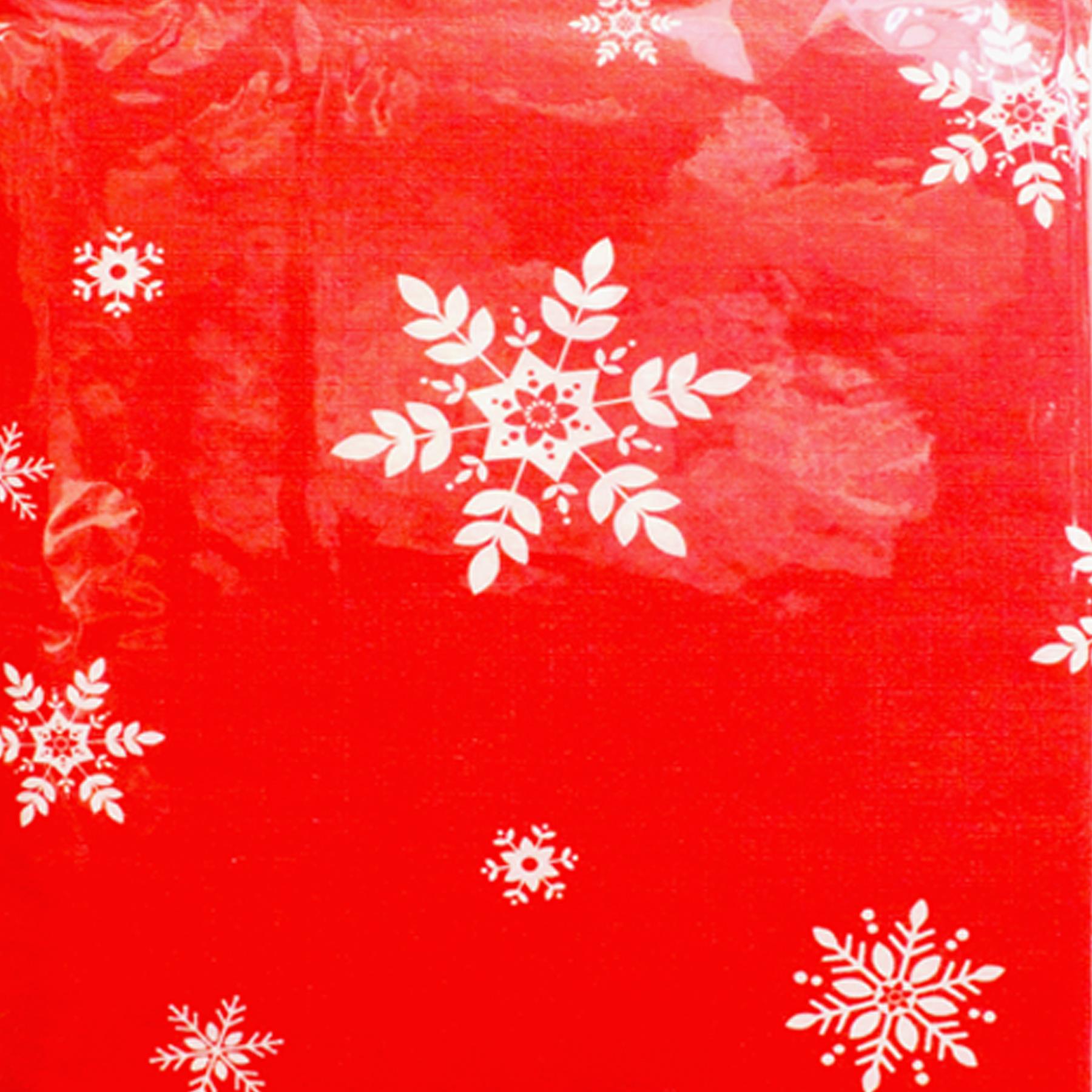 Christmas Decorations Tablecloth Flannel Backed - Snowflakes