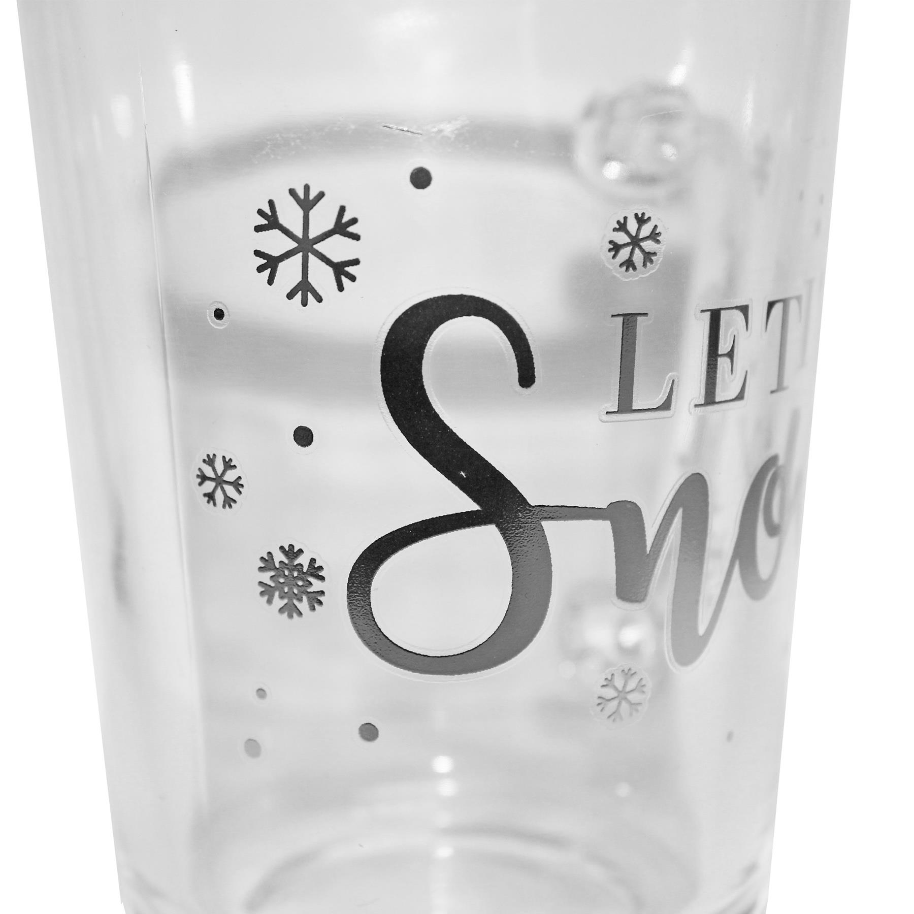 Christmas Mug Glass with Foil wording - Let it Snow