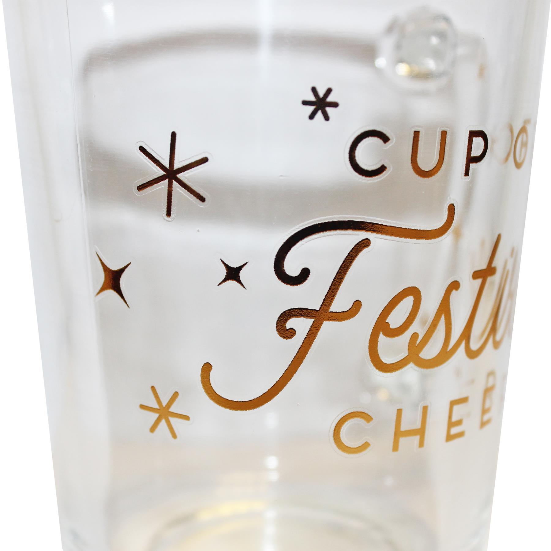 Christmas Mug Glass with Foil wording - Cup of Festive Cheer