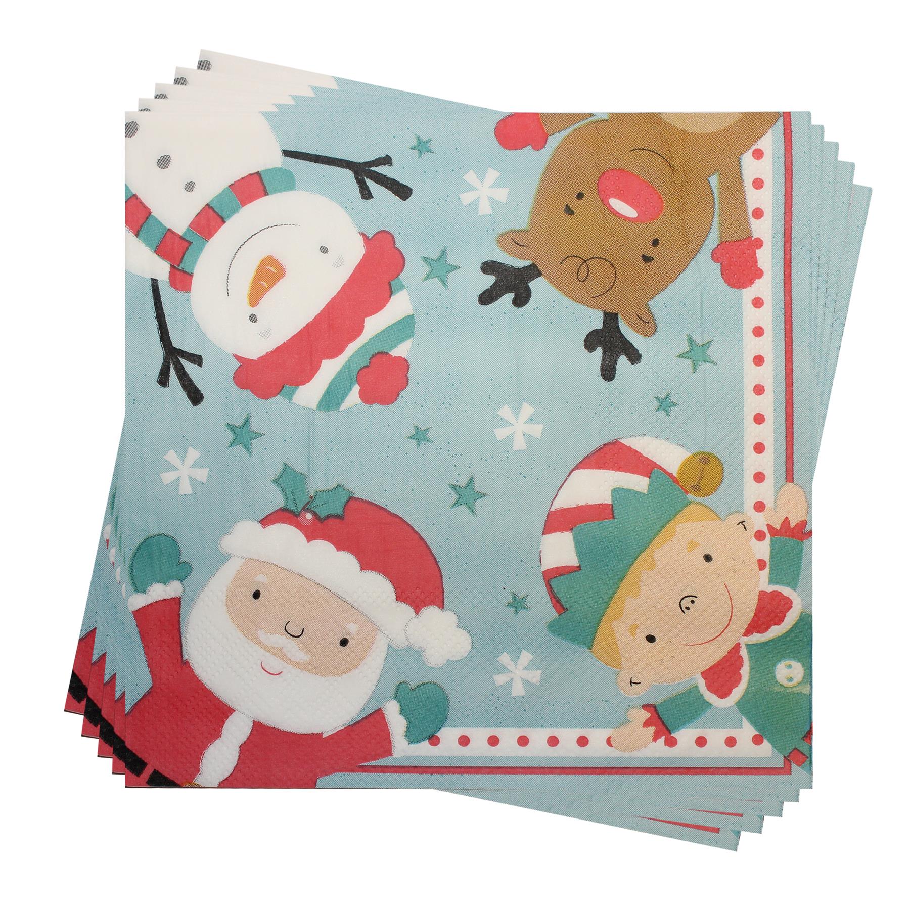 Christmas Napkins Party Tableware 20 Pack 17cm Napkin 3 Ply