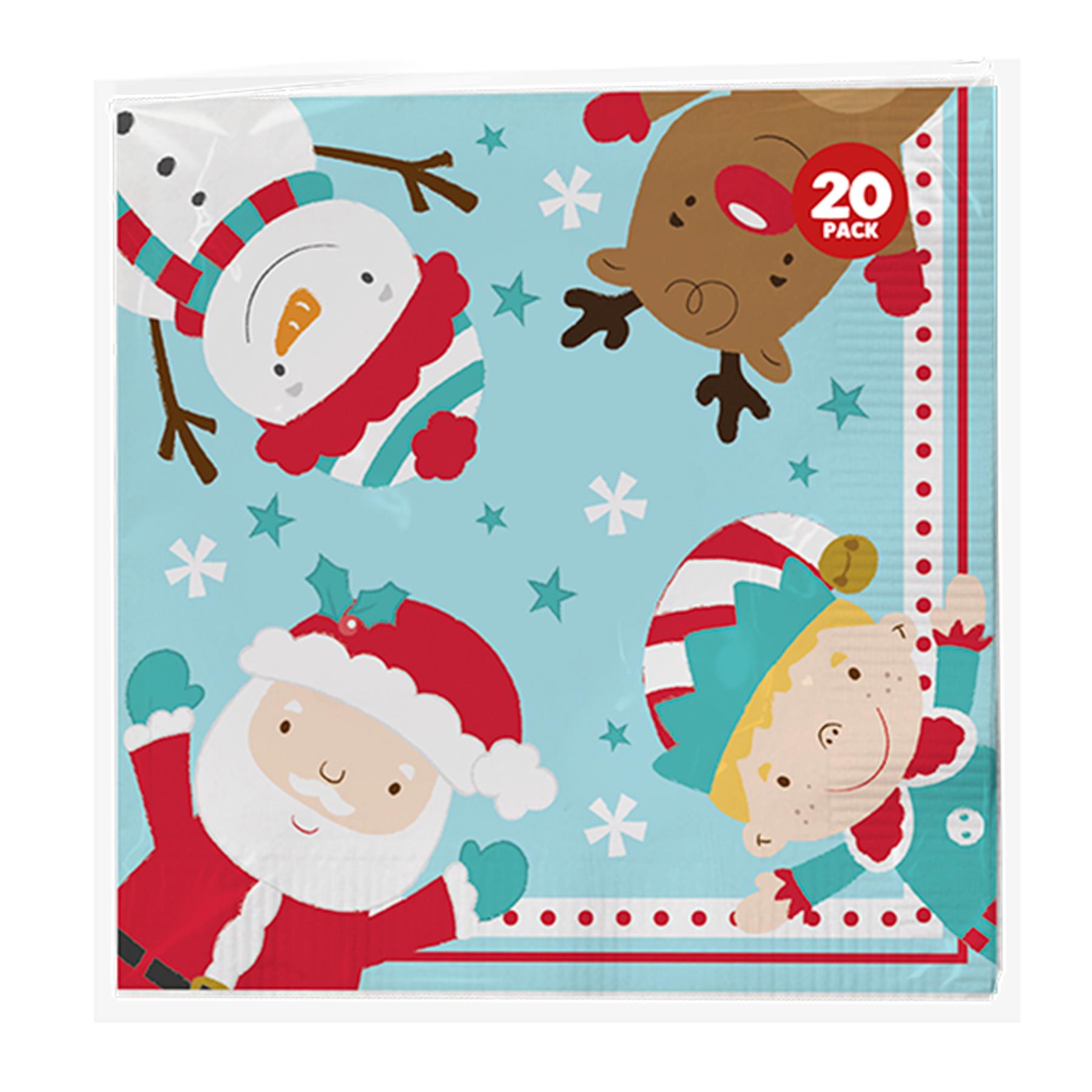 Christmas Napkins Party Tableware 20 Pack 17cm Napkin 3 Ply