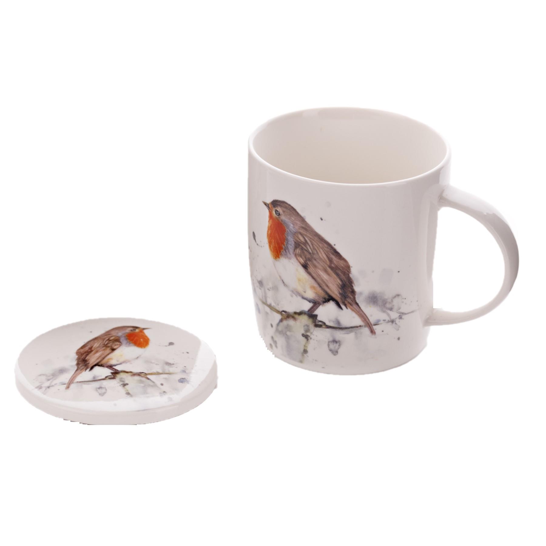 Christmas Robin Mug and Coaster Set - Table Decoration