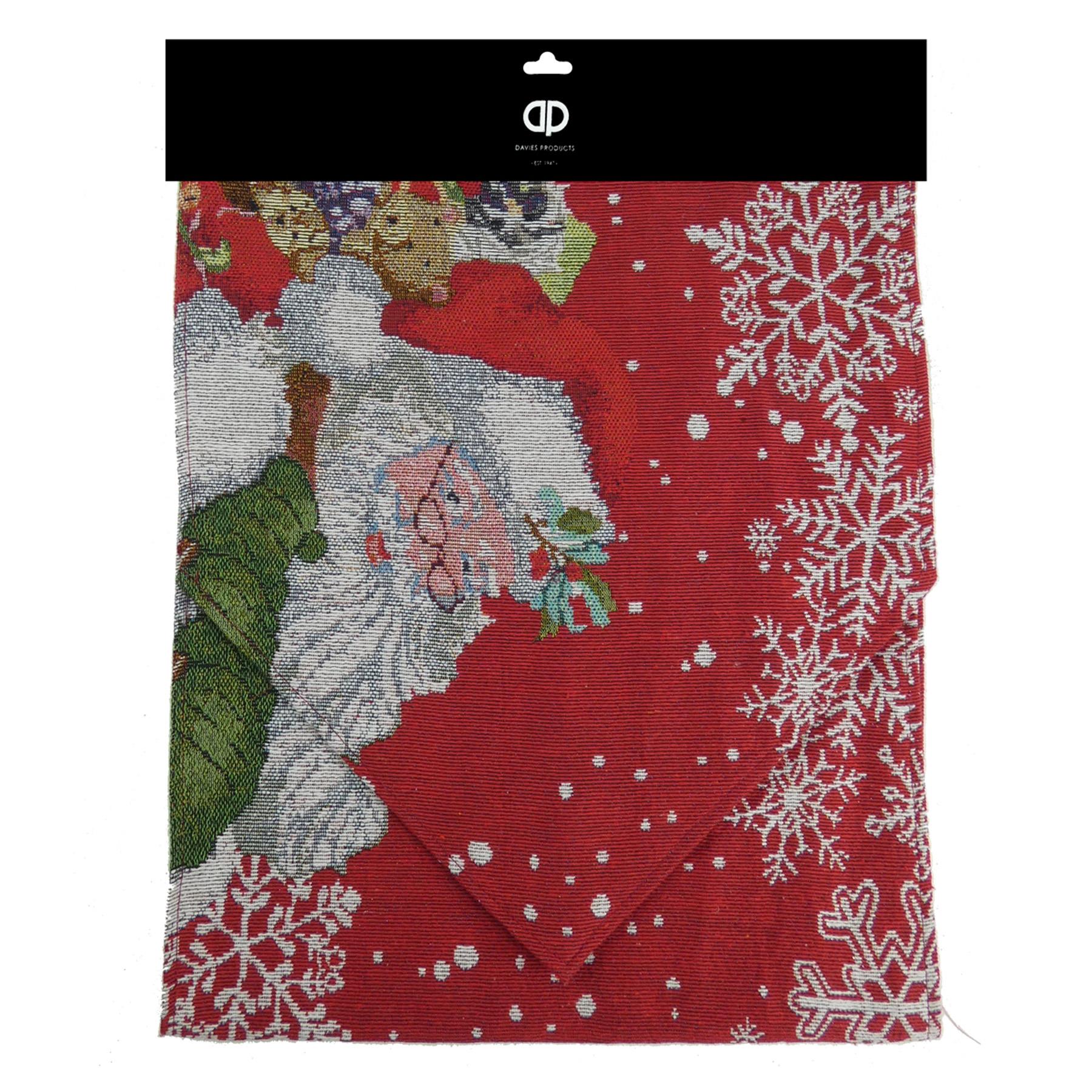 Christmas Tapestry Table Runner Decoration - 1.7m - Santa