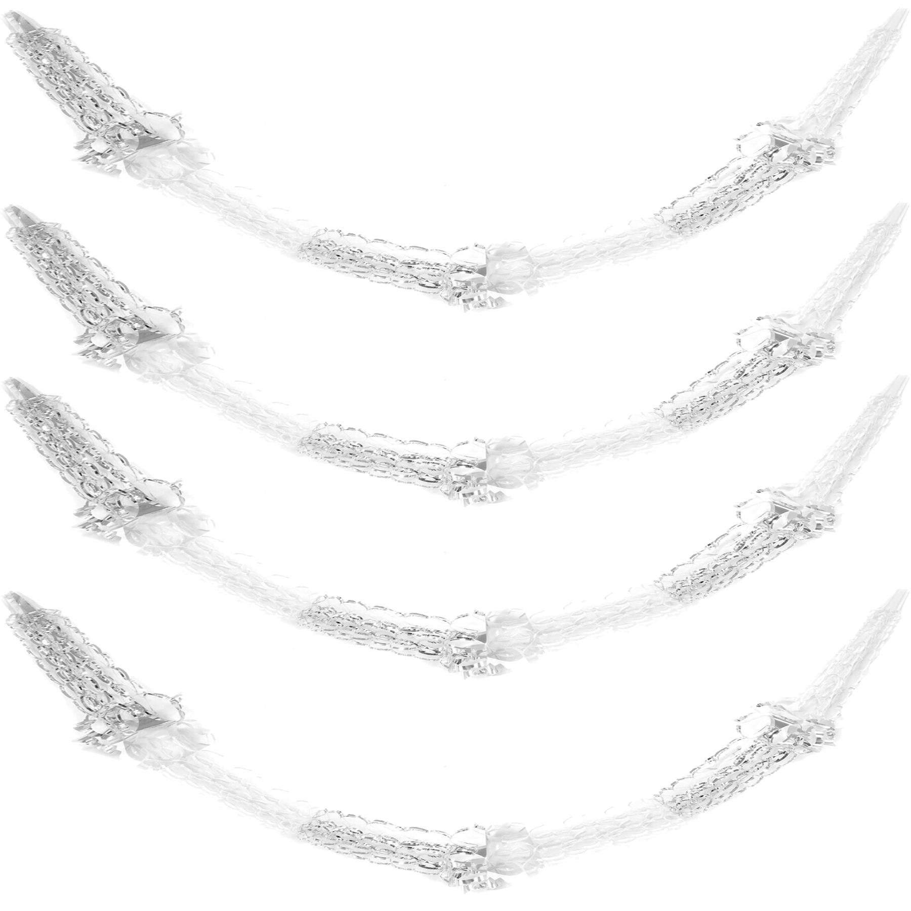 Christmas Foil Ceiling Decorations 2 Tone White / Silver - Pack 4 30cm x 2.7M Garlands
