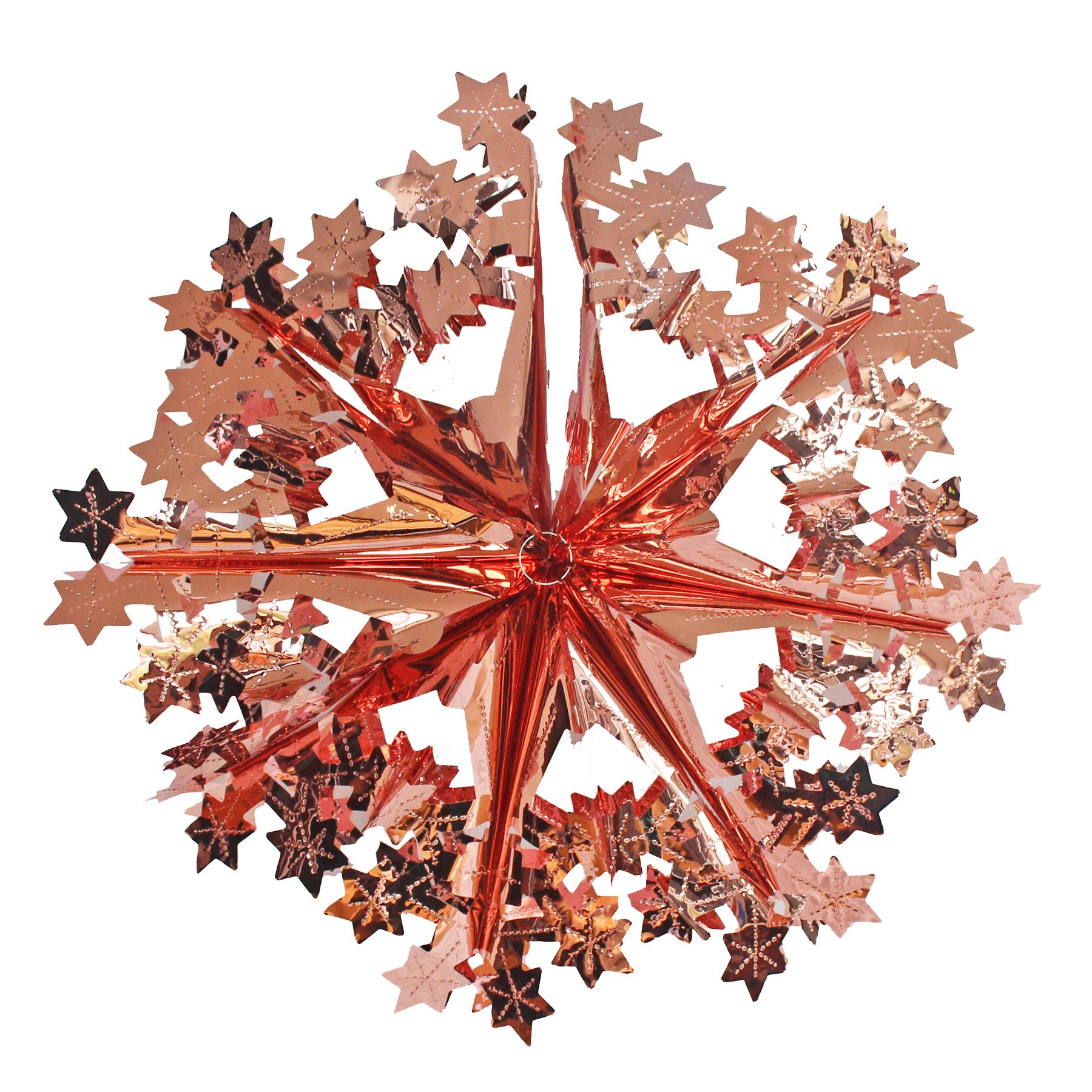 image441716813-8.jpg Christmas Foil Ceiling Decorations Rose Gold - 40cm Star Snowflake