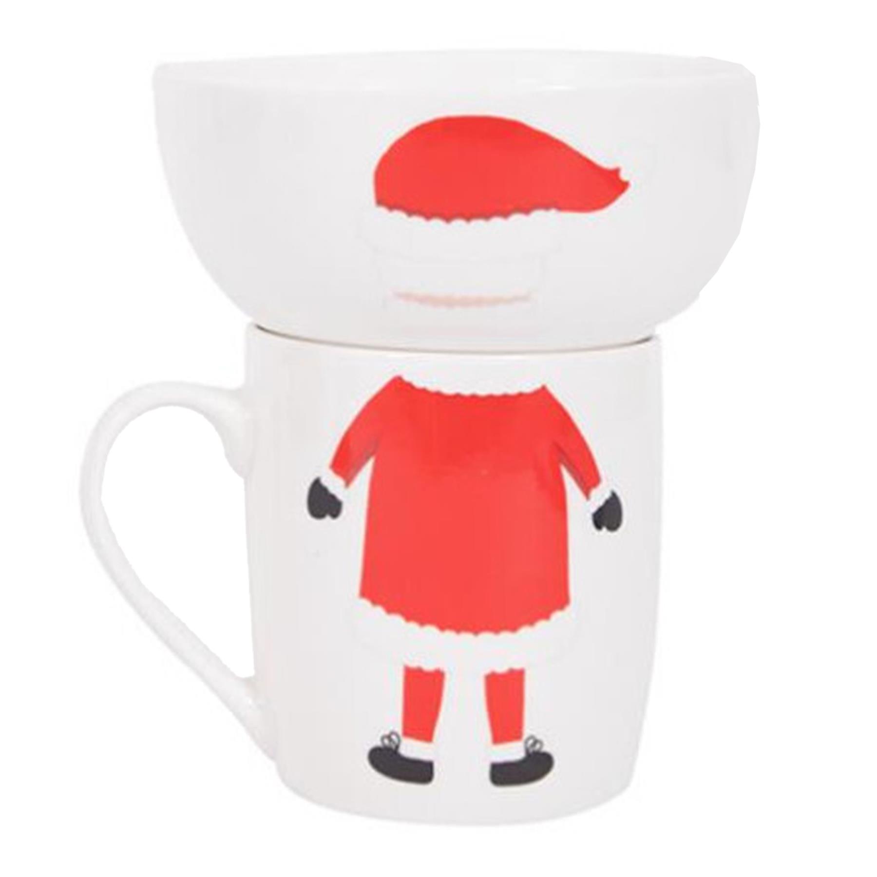 Christmas Mug and Bowl Gift Set Porcelain Santa Design