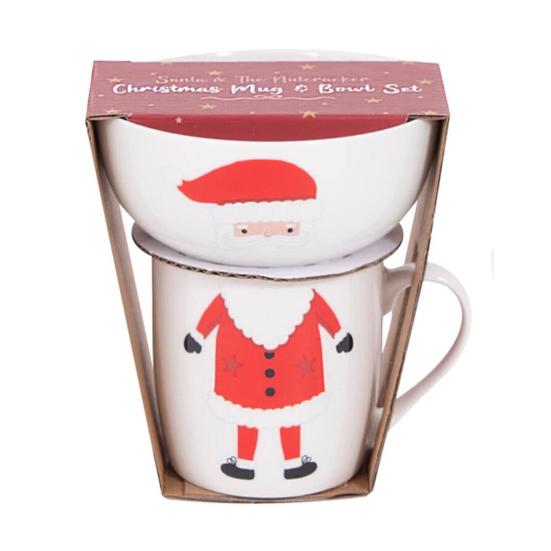 Christmas Mug and Bowl Gift Set Porcelain Santa Design